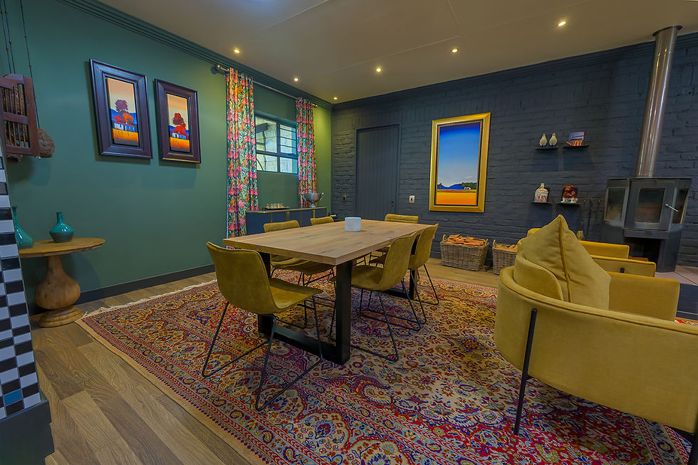 The Residency dining area with six-seater dining table