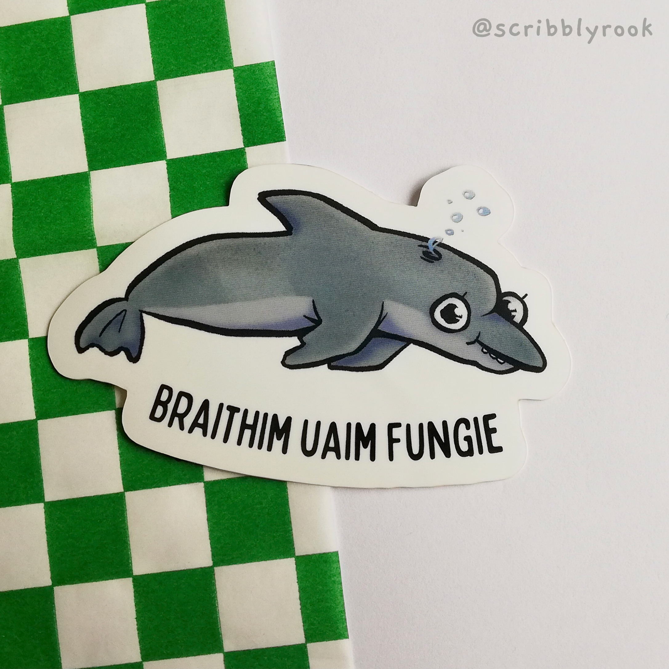 Fungie Sticker "Braithim Uaim Fungie" VINYL STICKER