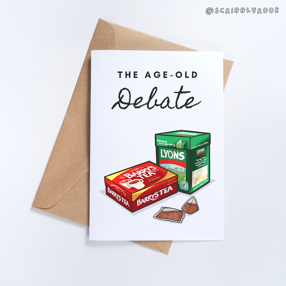 Irish Tea Boxes Blank Card, Greetings Card