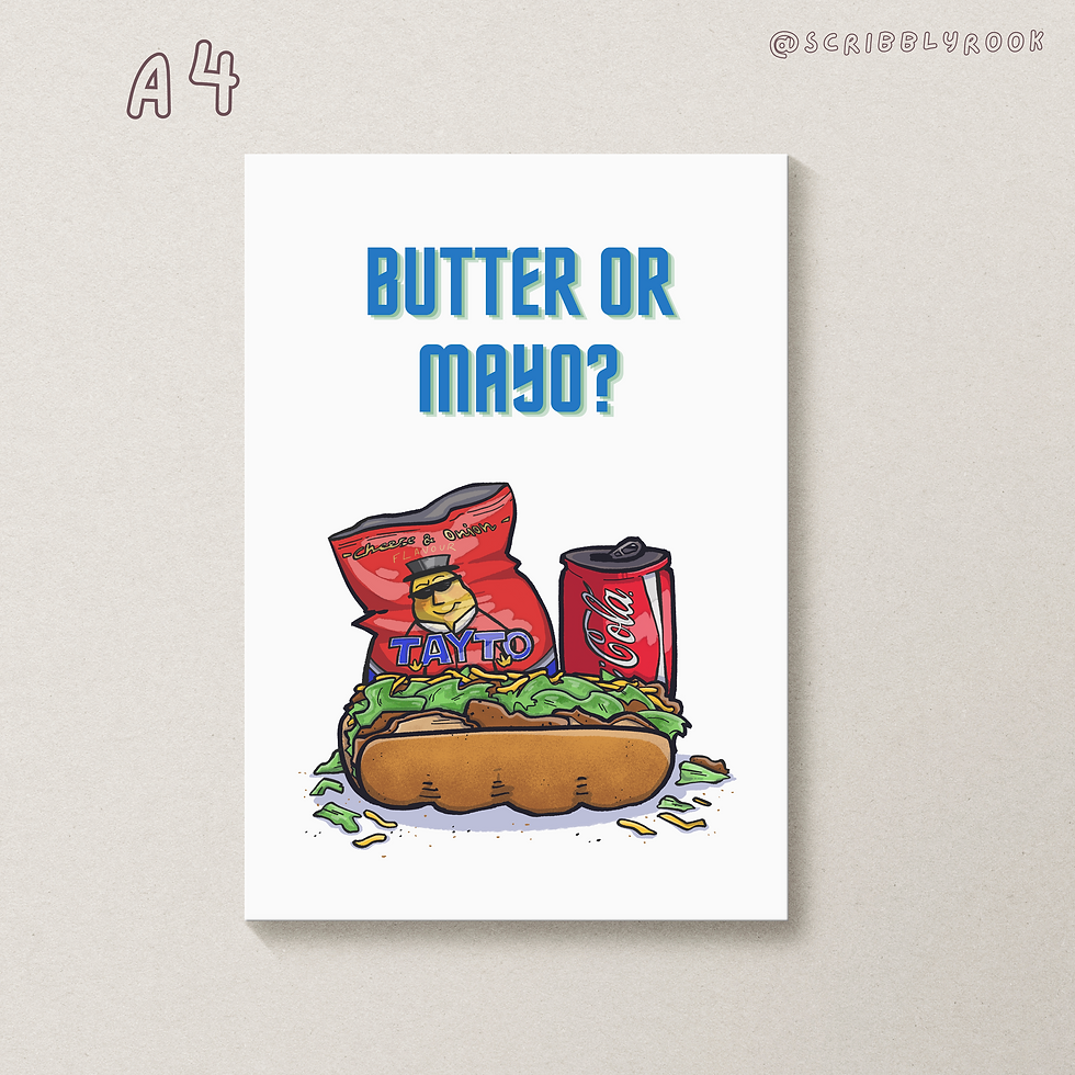 A4 Chicken Roll Art Print, Meal Deal, Limerick