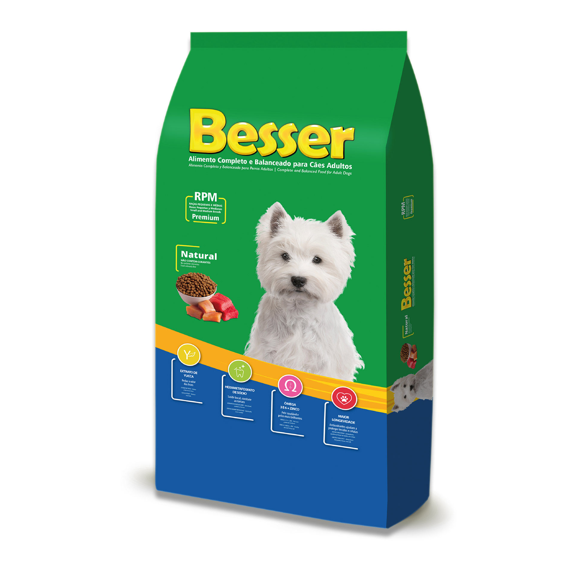 Ração Besser Natural para Cães Adultos de Porte Pequeno e Médio 15kg