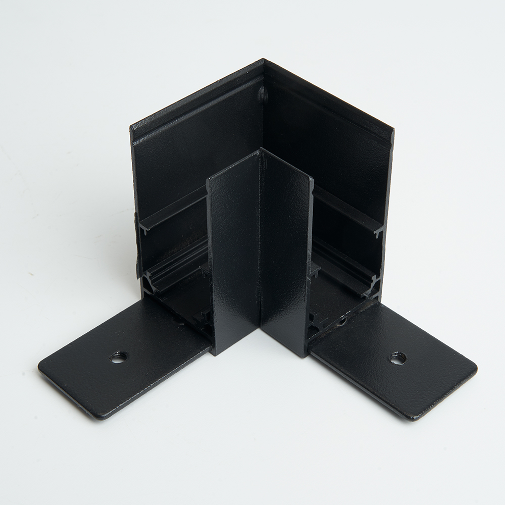 FN LD2001 L-connector negru 100*100 mm, pentru sina FN CABM1000