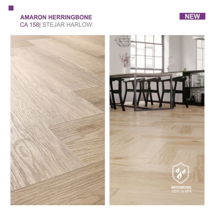 Пол SPC ARBITON Amaron Herringbone, Stejar Harlow, CA 158