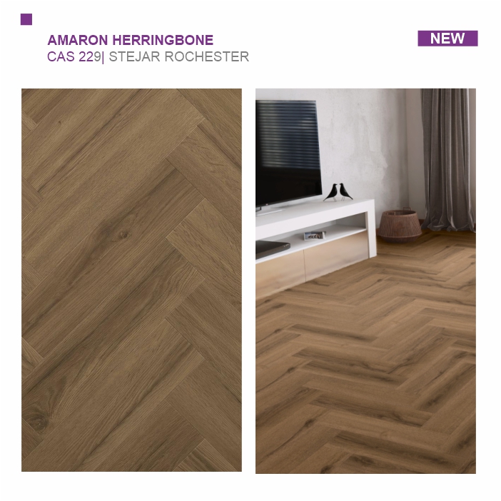 ПВХ-плитка ARBITON коллекция Amaron Herringbone EIR, STEJAR ROCESTER, CAS 229