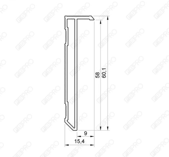 F1.S958 Plinte de montare ascunsă  60 mm cu loc pentru LED