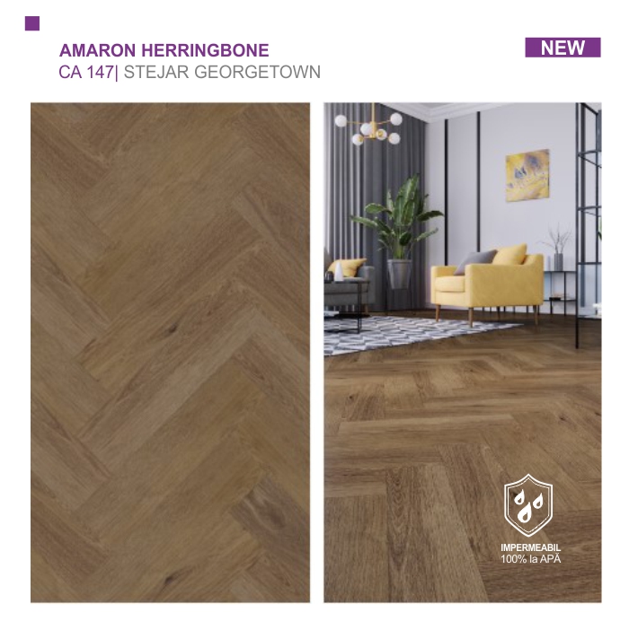 Пол SPC ARBITON Amaron Herringbone, Stejar Georgetown, CA 147