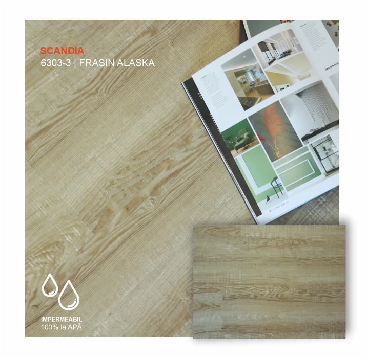 Pardoseala SPC STONEWOOD, 6303-3 Frasin Alaska, colecția SCANDIA