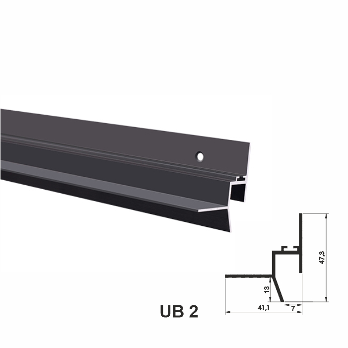 UB2-V2, Profil de tip ascuns pentru tavan, Negru Matt, 2,5m