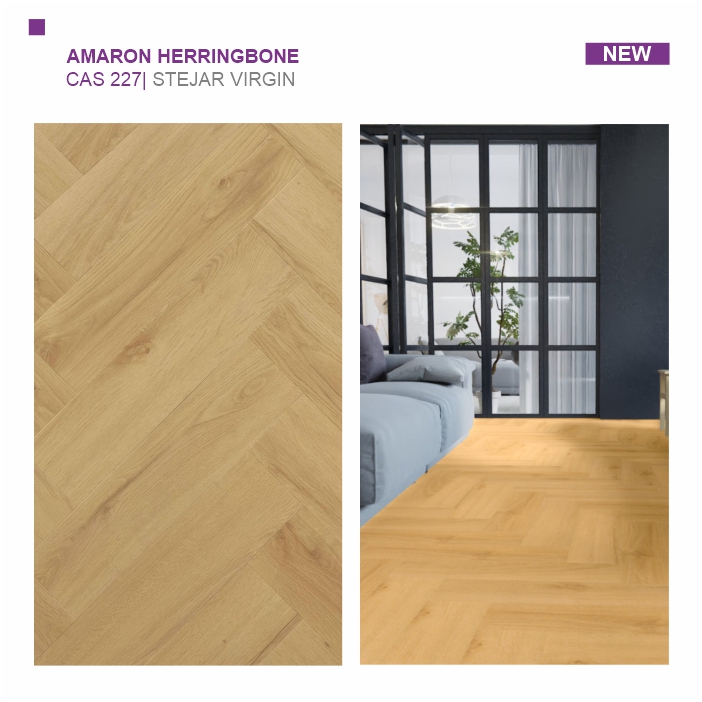 Пол SPC ARBITON коллекция Amaron Herringbone EIR, Дуб VIRGIN, CAS 227