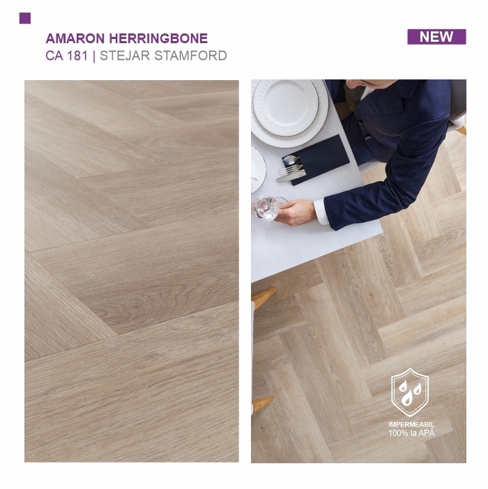 Пол SPC ARBITON Amaron Herringbone Дуб Stamford, CA 181
