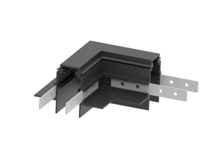 Conector L 90° orizontal pentru șină 48V, gips-carton, Feron LD2009, negru