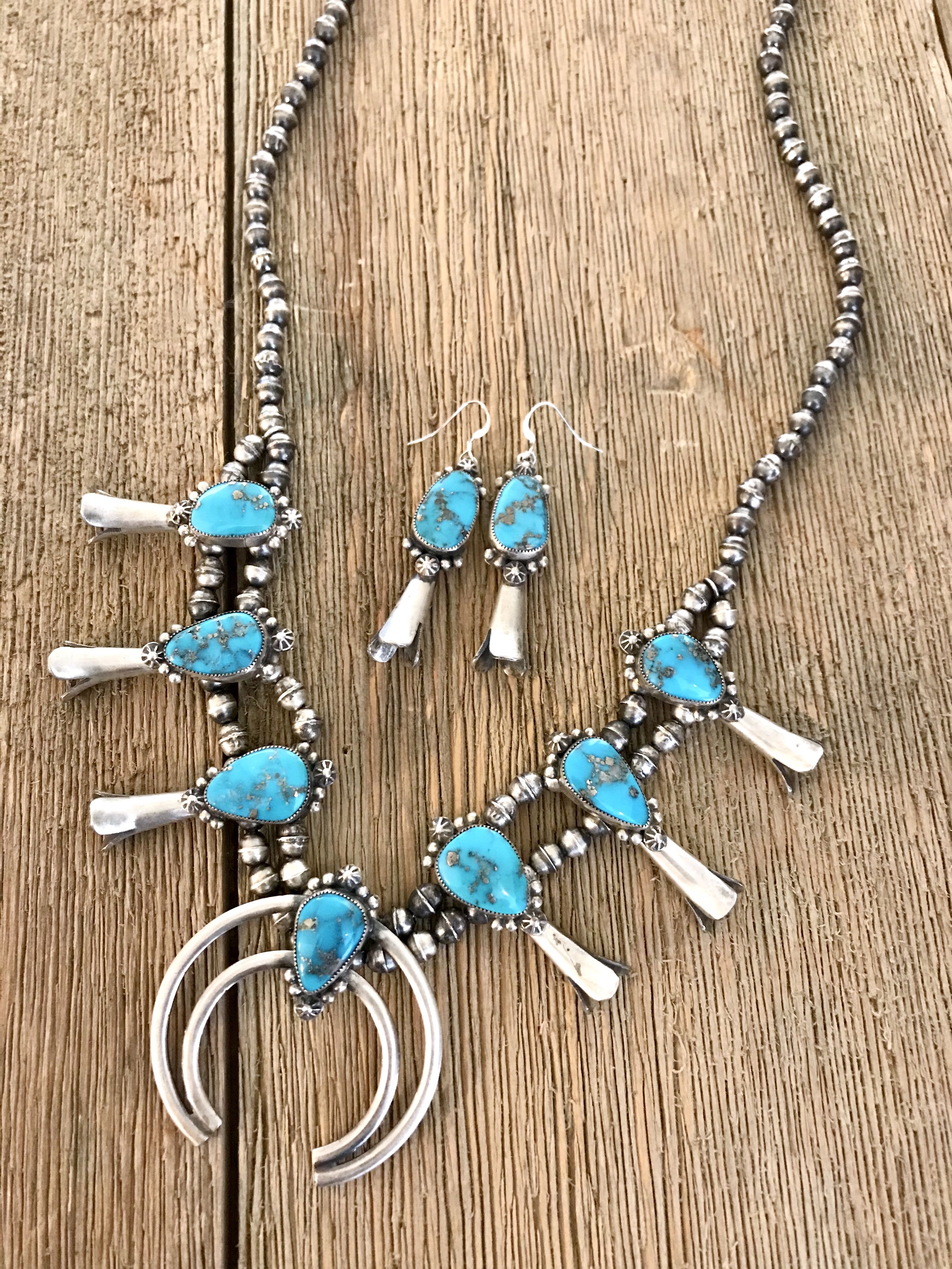 Squash Blossom necklace & earrings