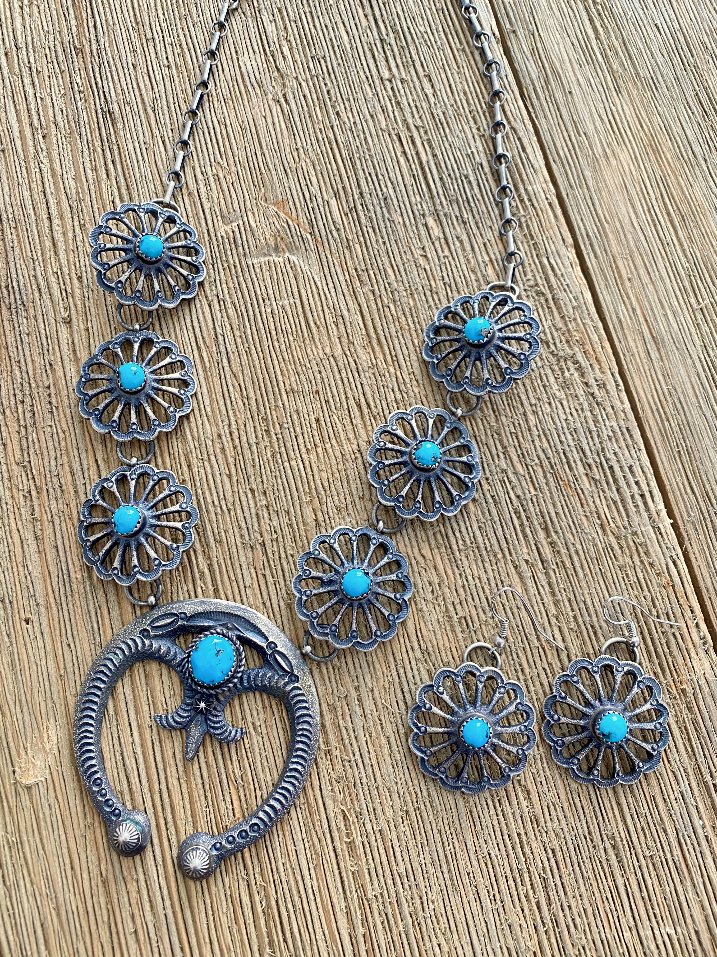 Squash Blossom necklace & earrings