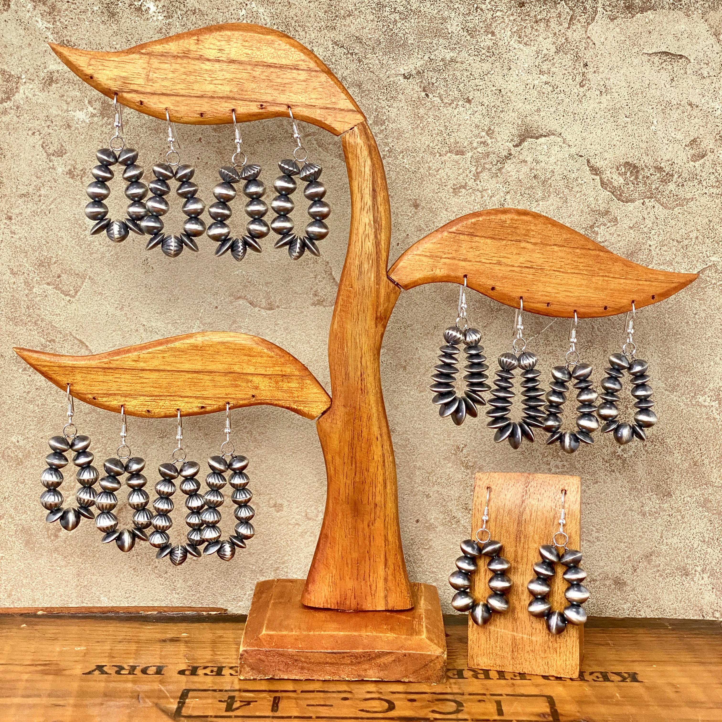 Navajo pearl loop earrings