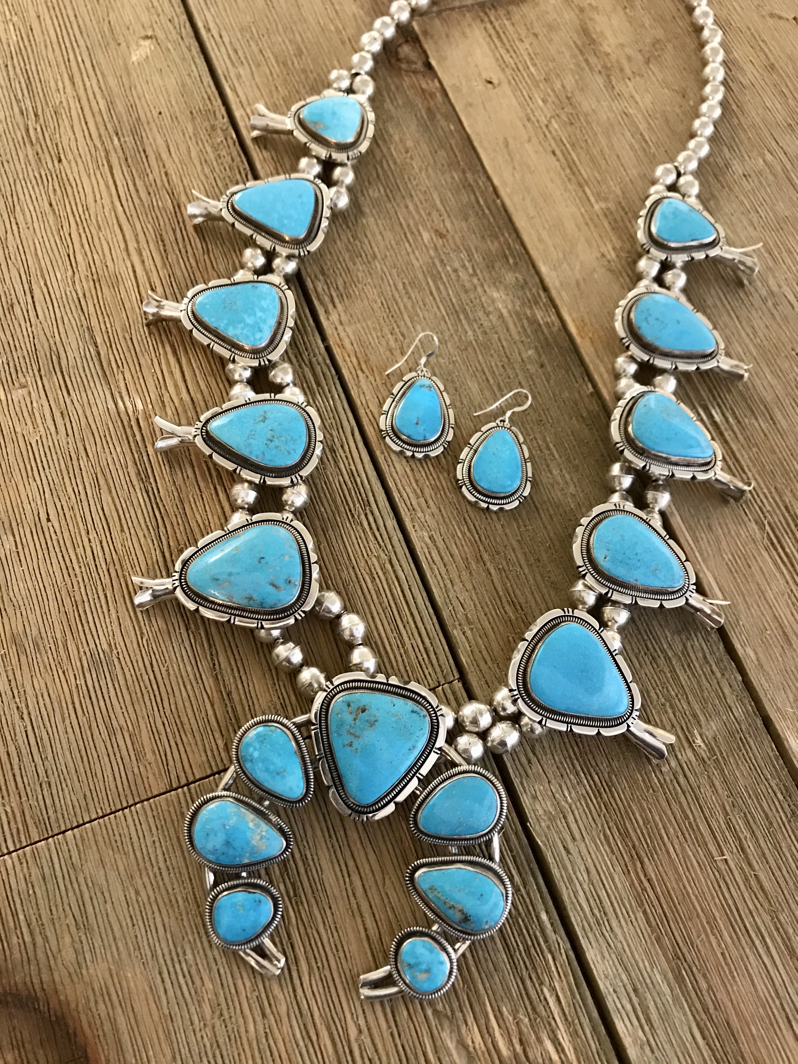 Squash Blossom necklace & earrings