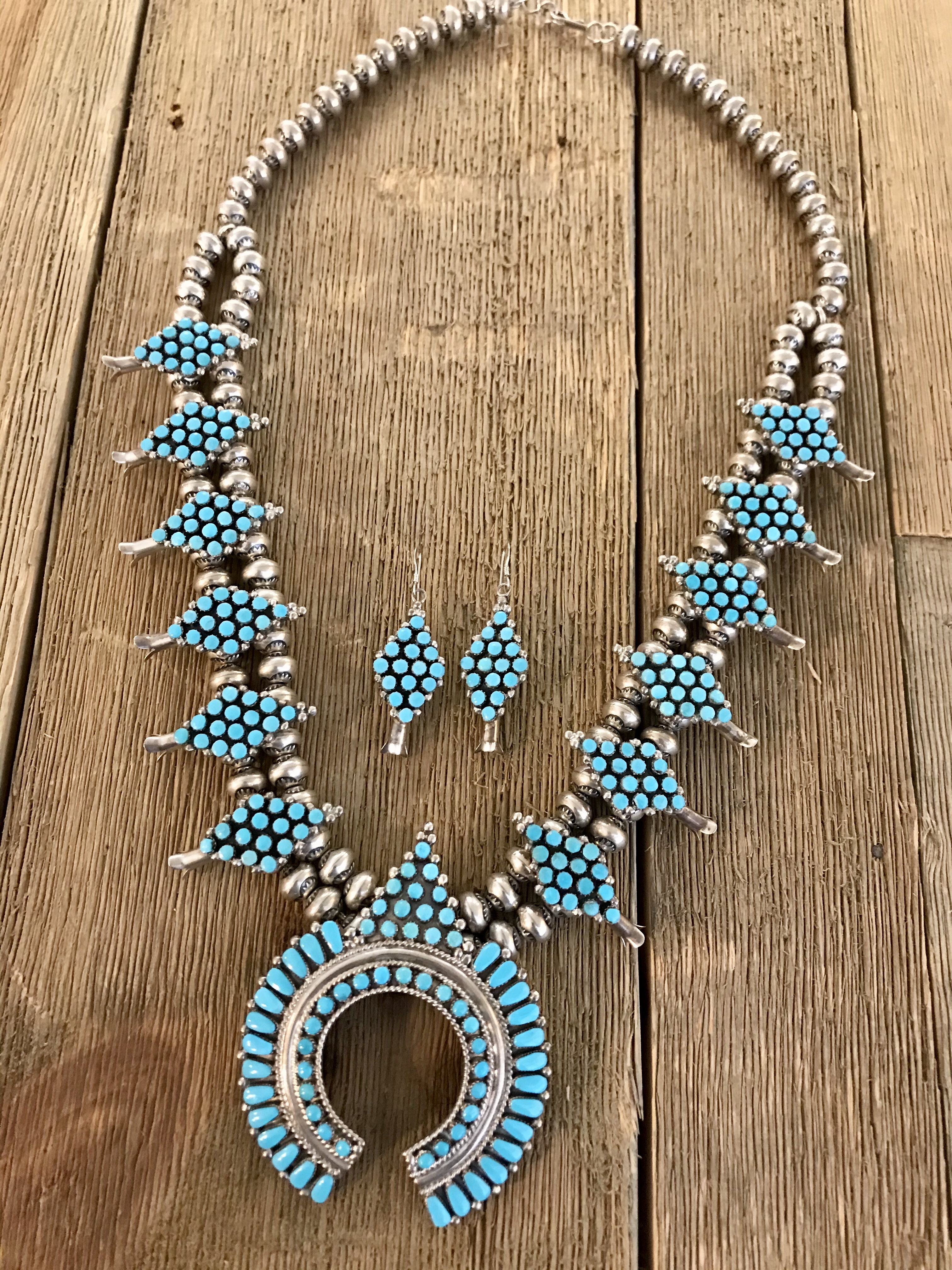 Squash Blossom necklace & earrings