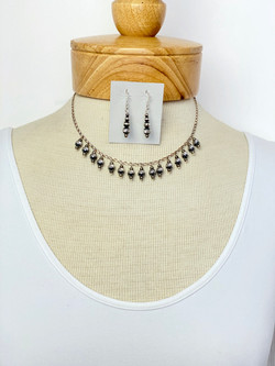 Diamond cut bead necklace