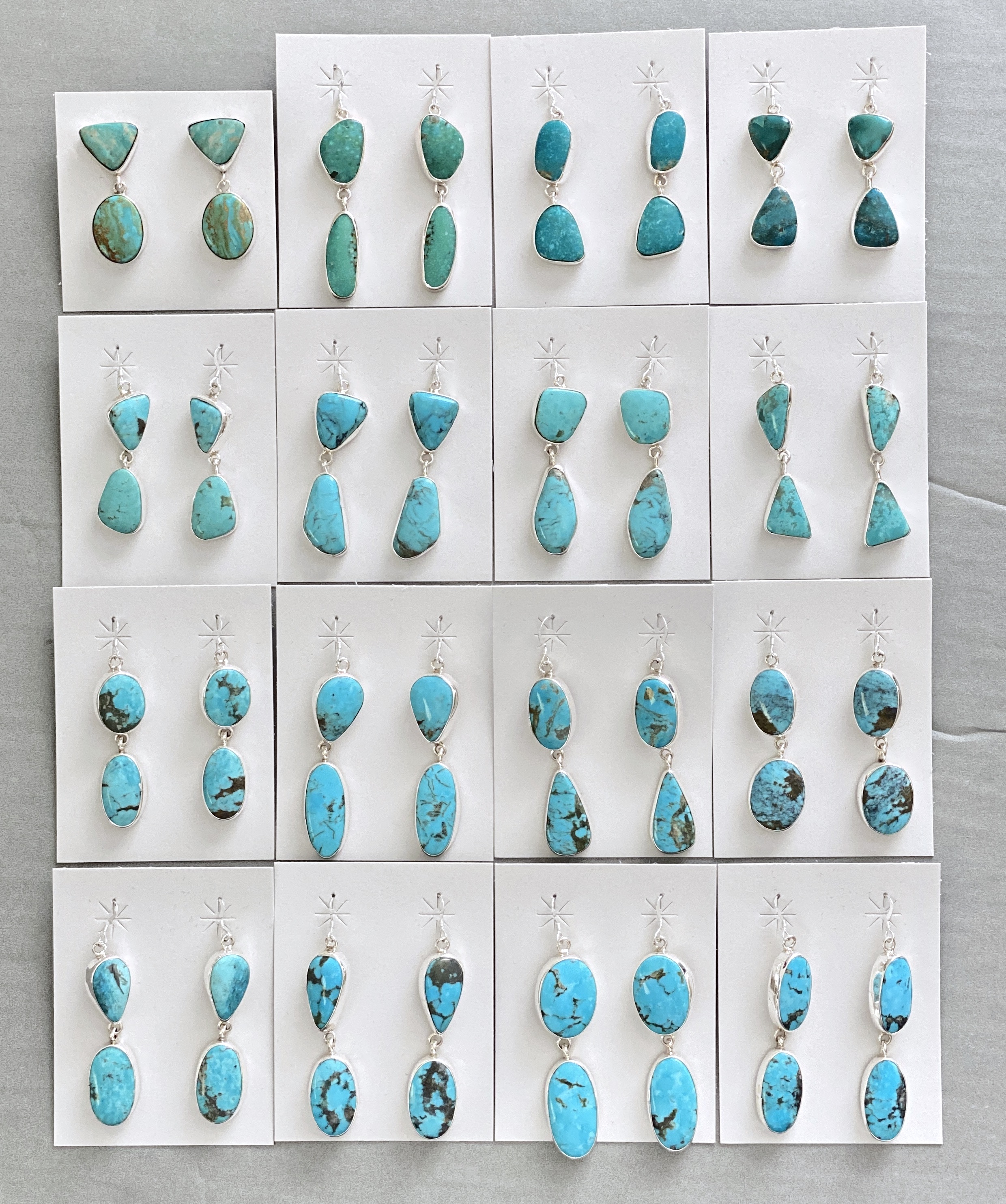 Kingman turq 2 stone earrings