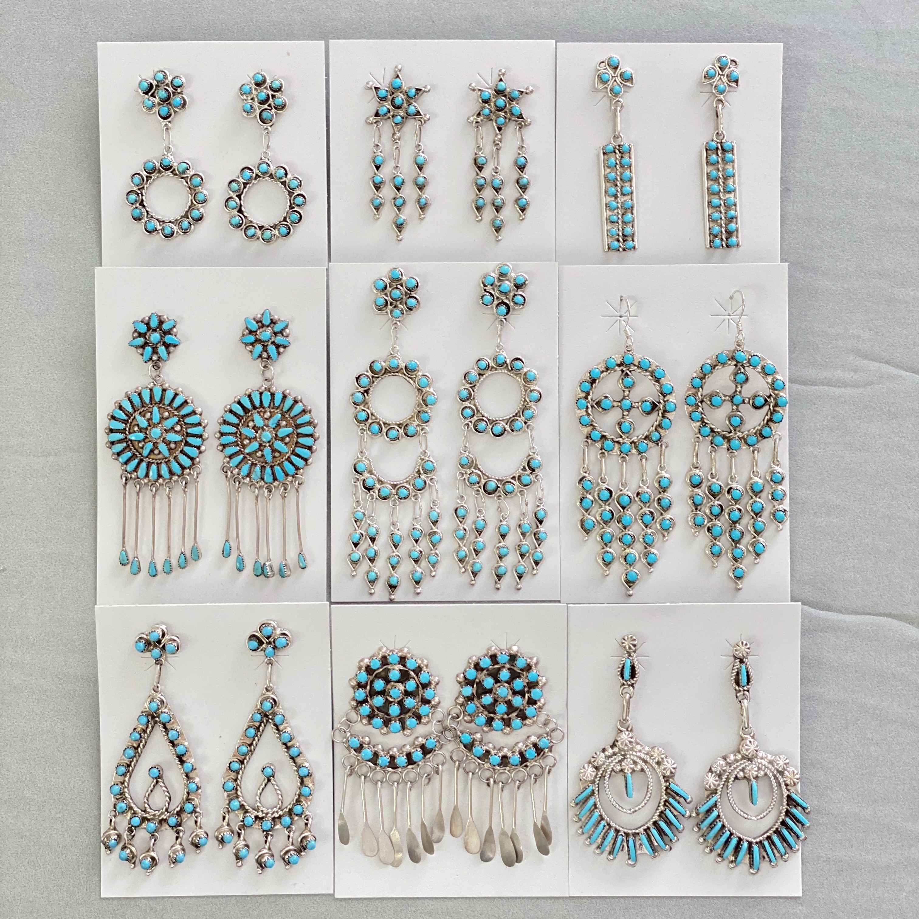 Turquoise petit point dangles