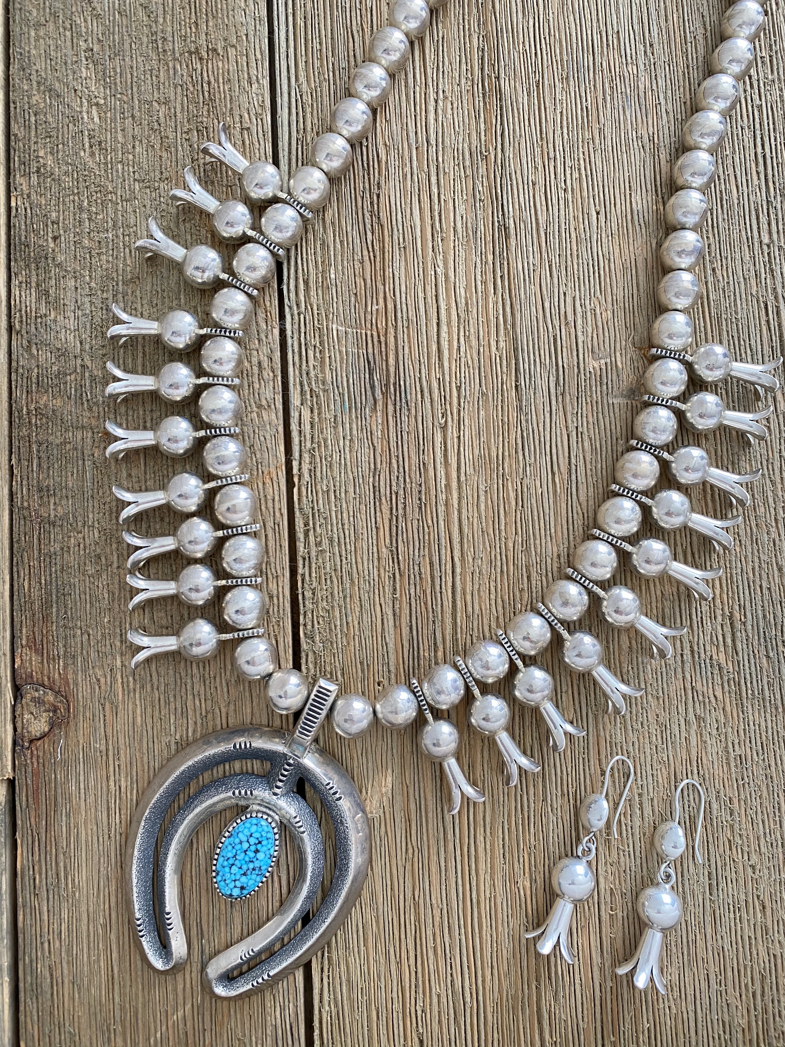Squash Blossom necklace & earrings