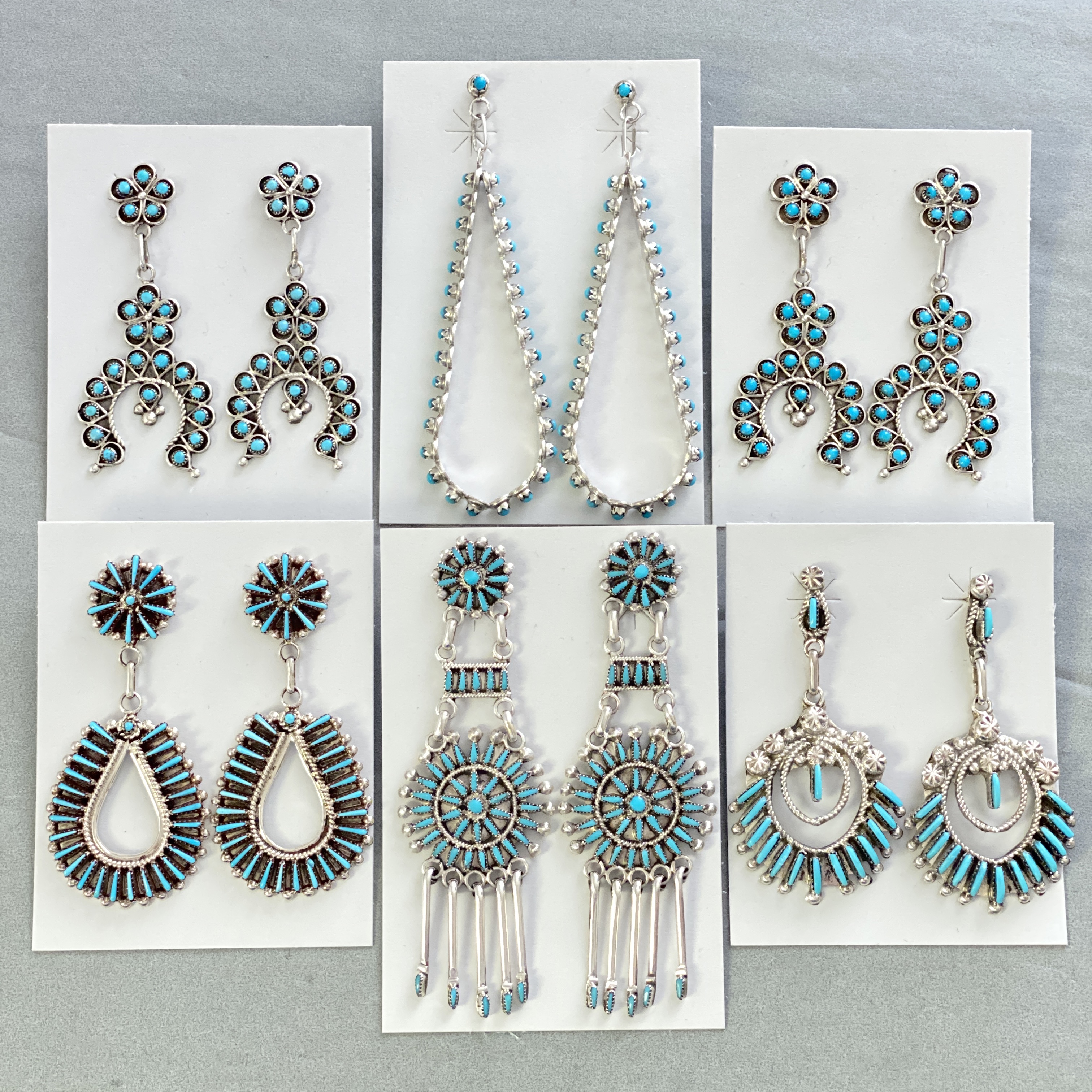 Turquoise petit point dangles