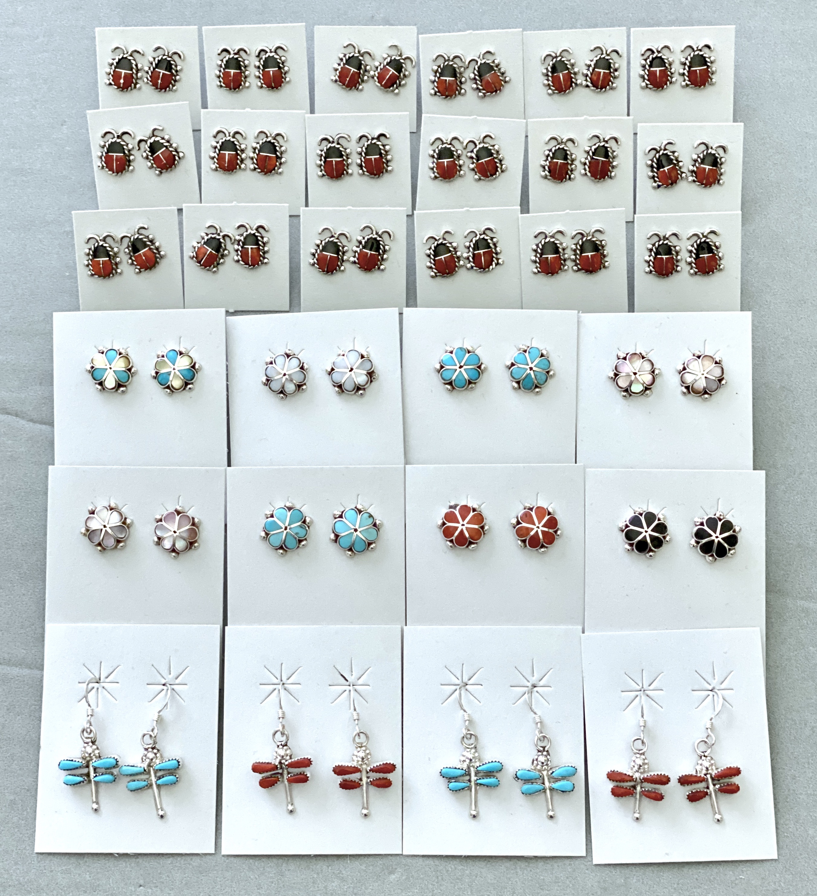 Assorted inlay earrings