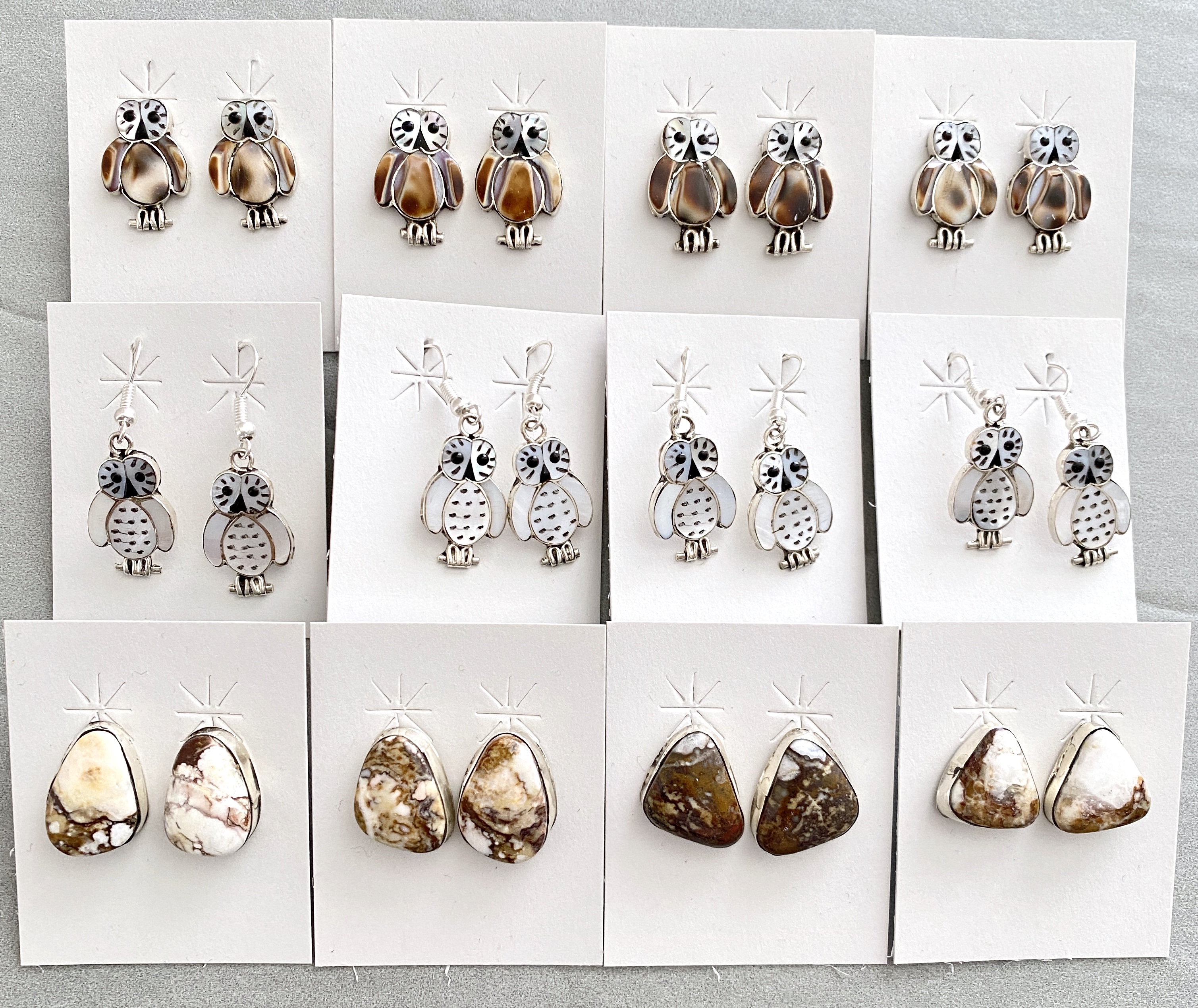 Assorted owl earrings