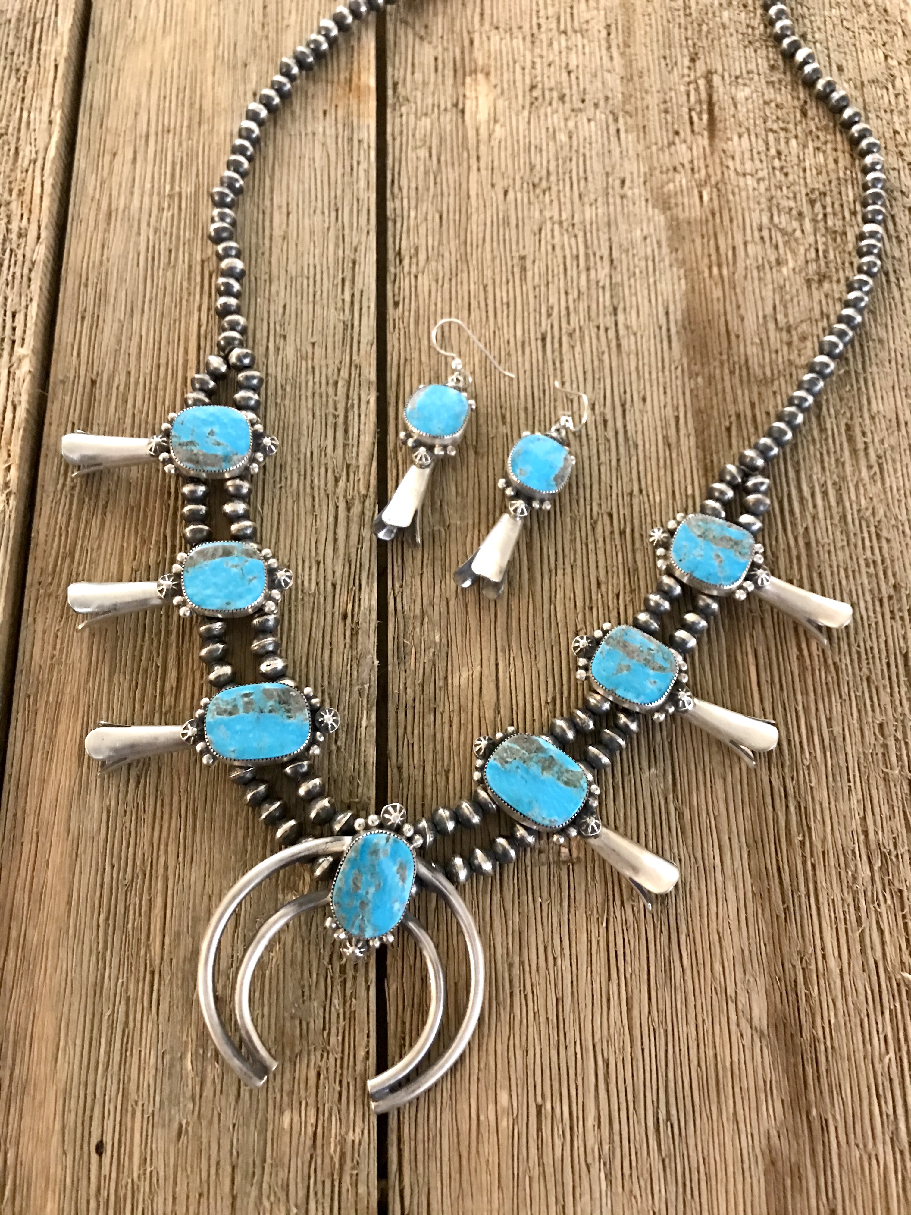Squash Blossom necklace & earrings
