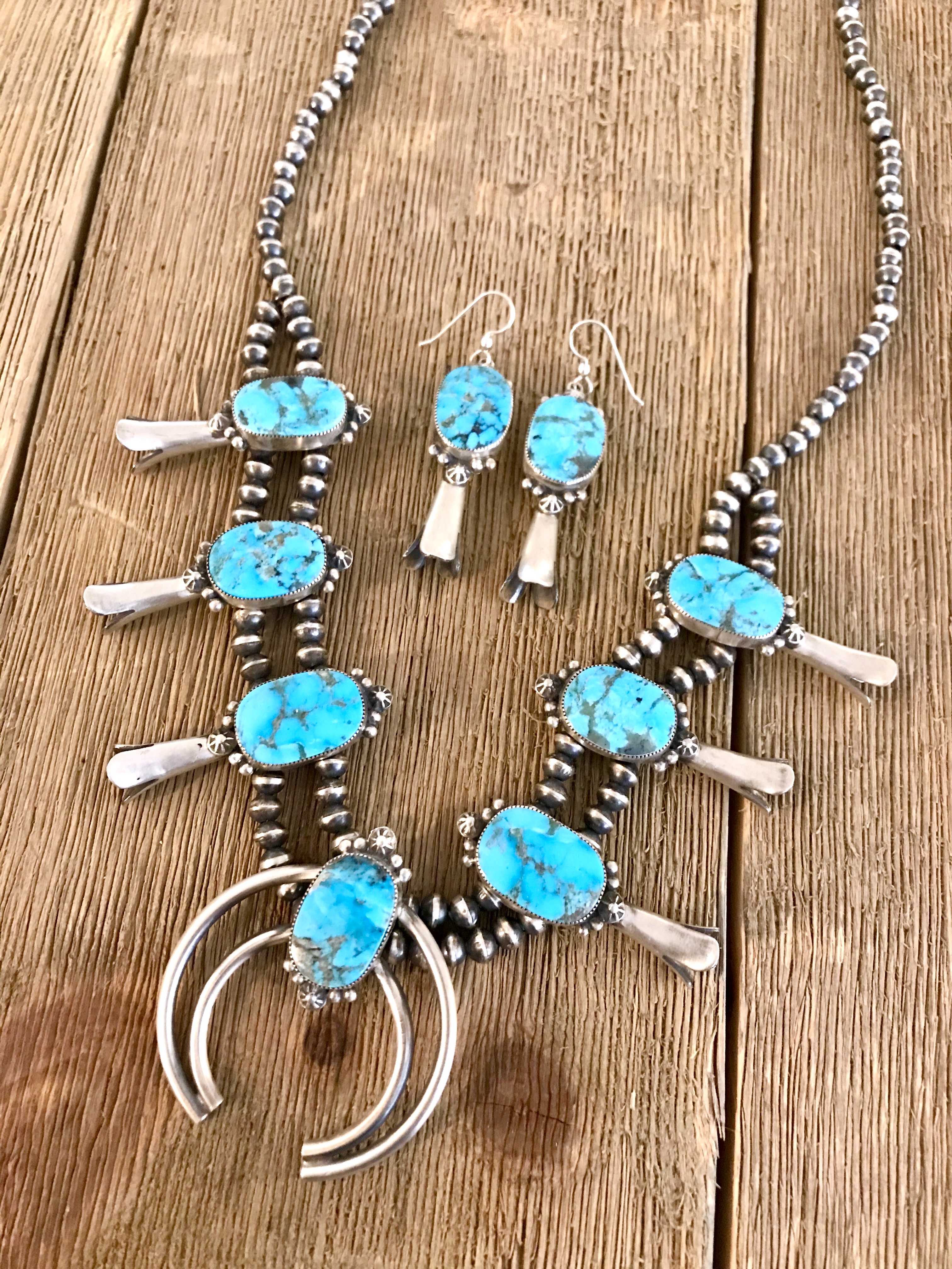 Squash Blossom necklace & earrings