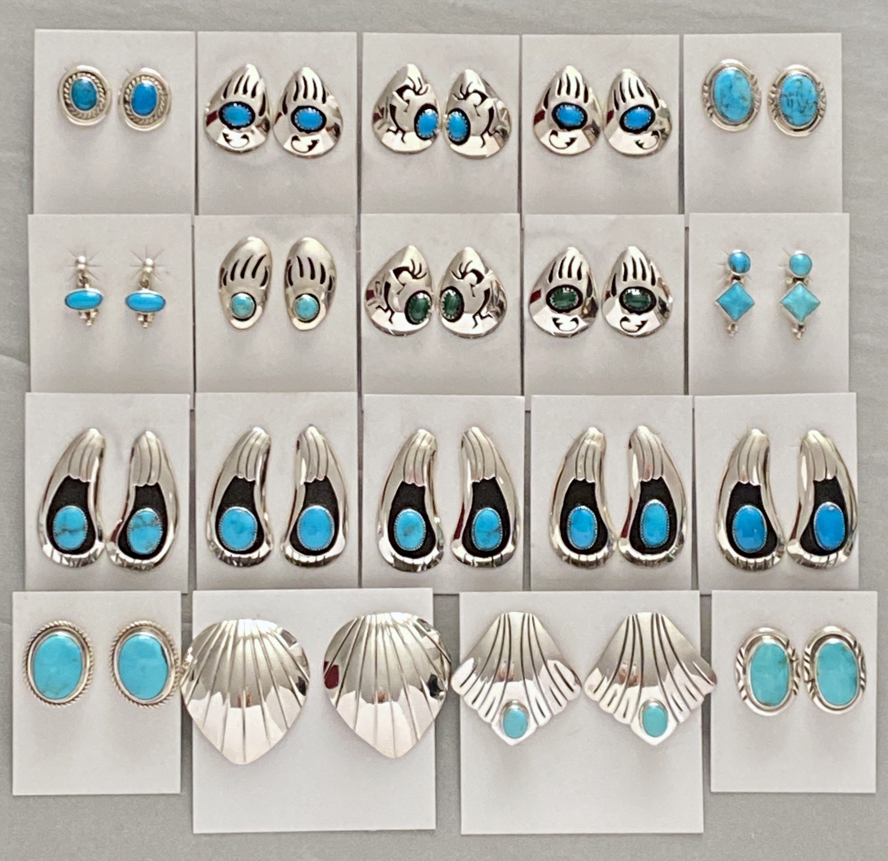 Sterling/turquoise mixed small earrings