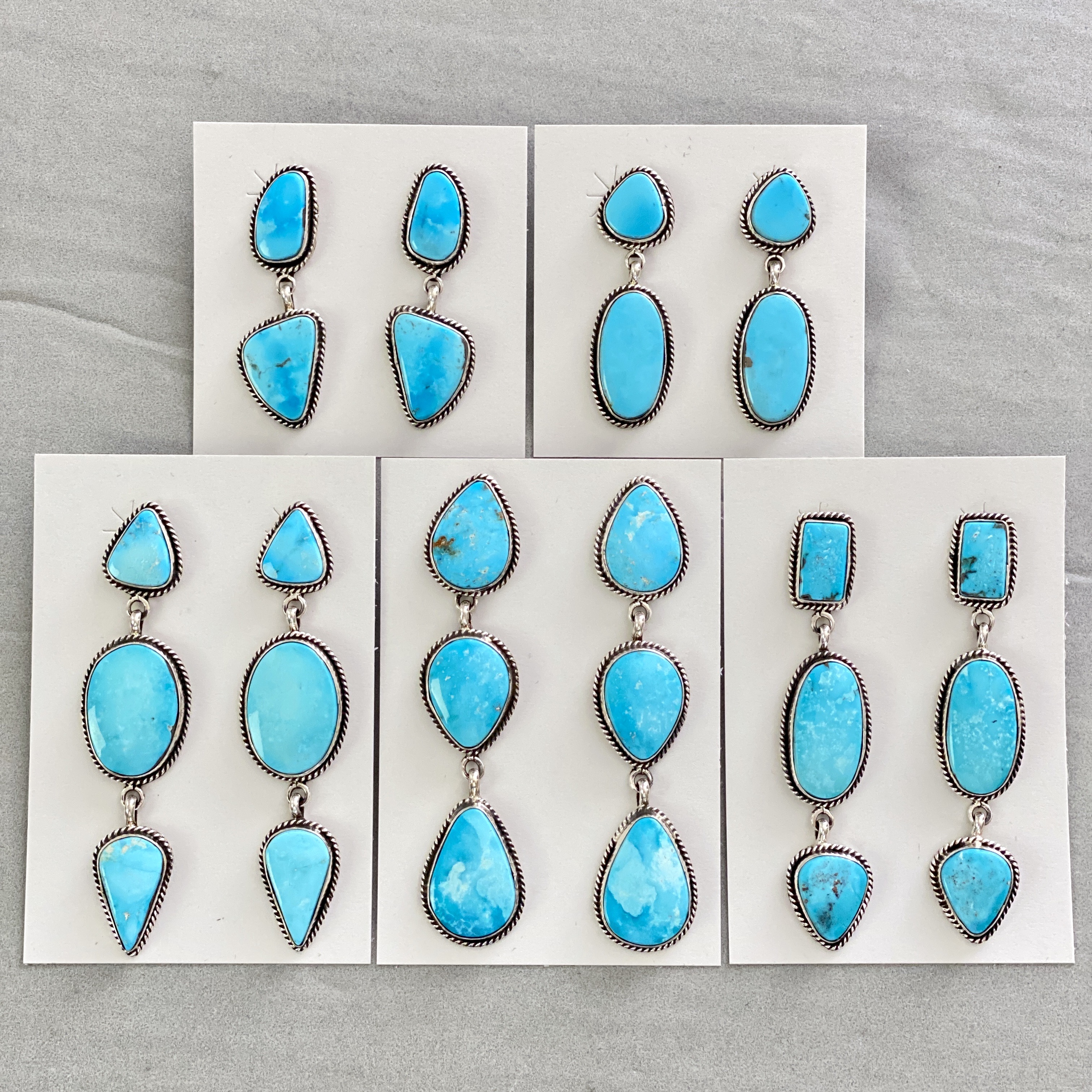 Kingman turquoise long earrings