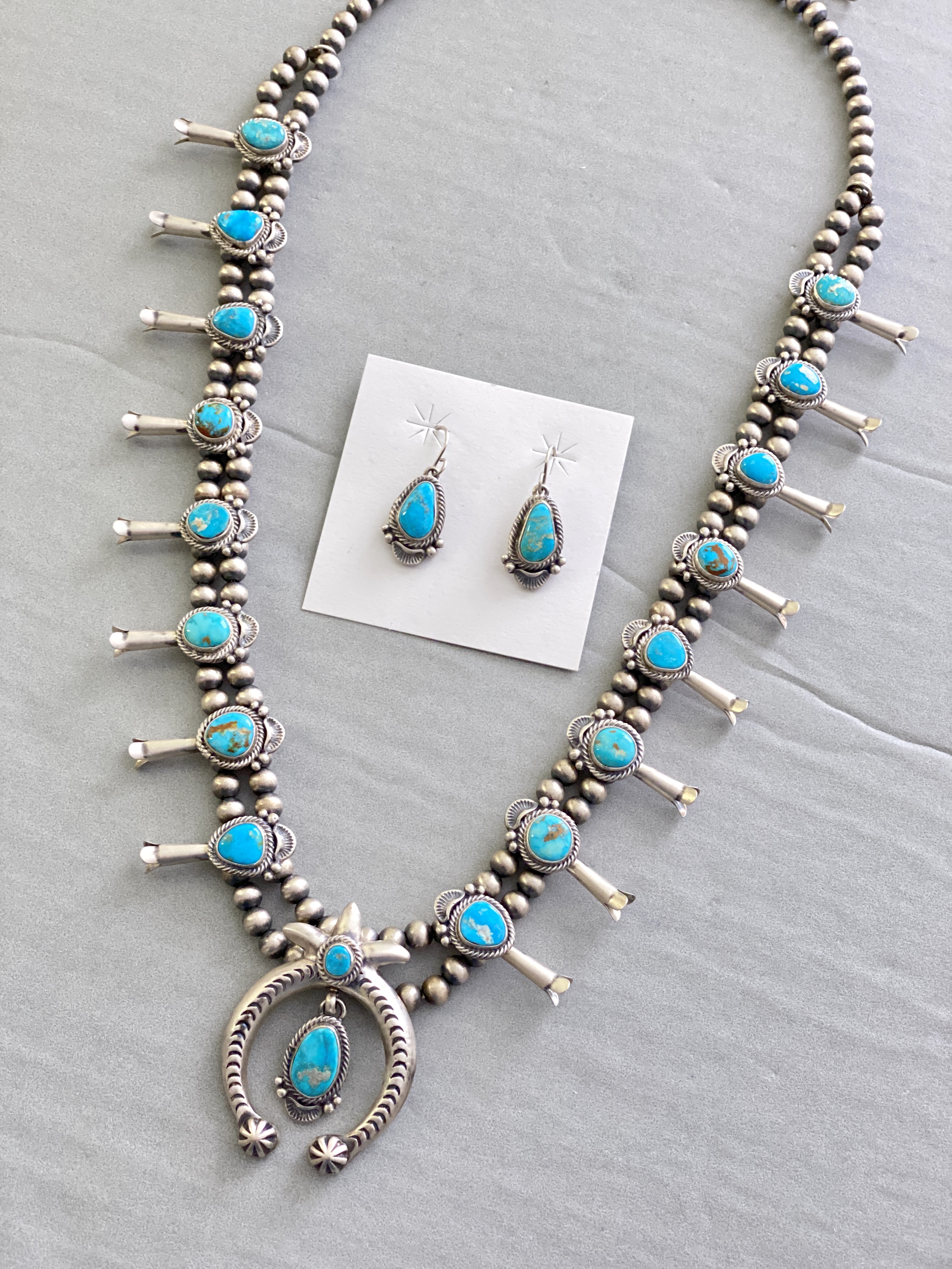 Squash Blossom necklace & earrings