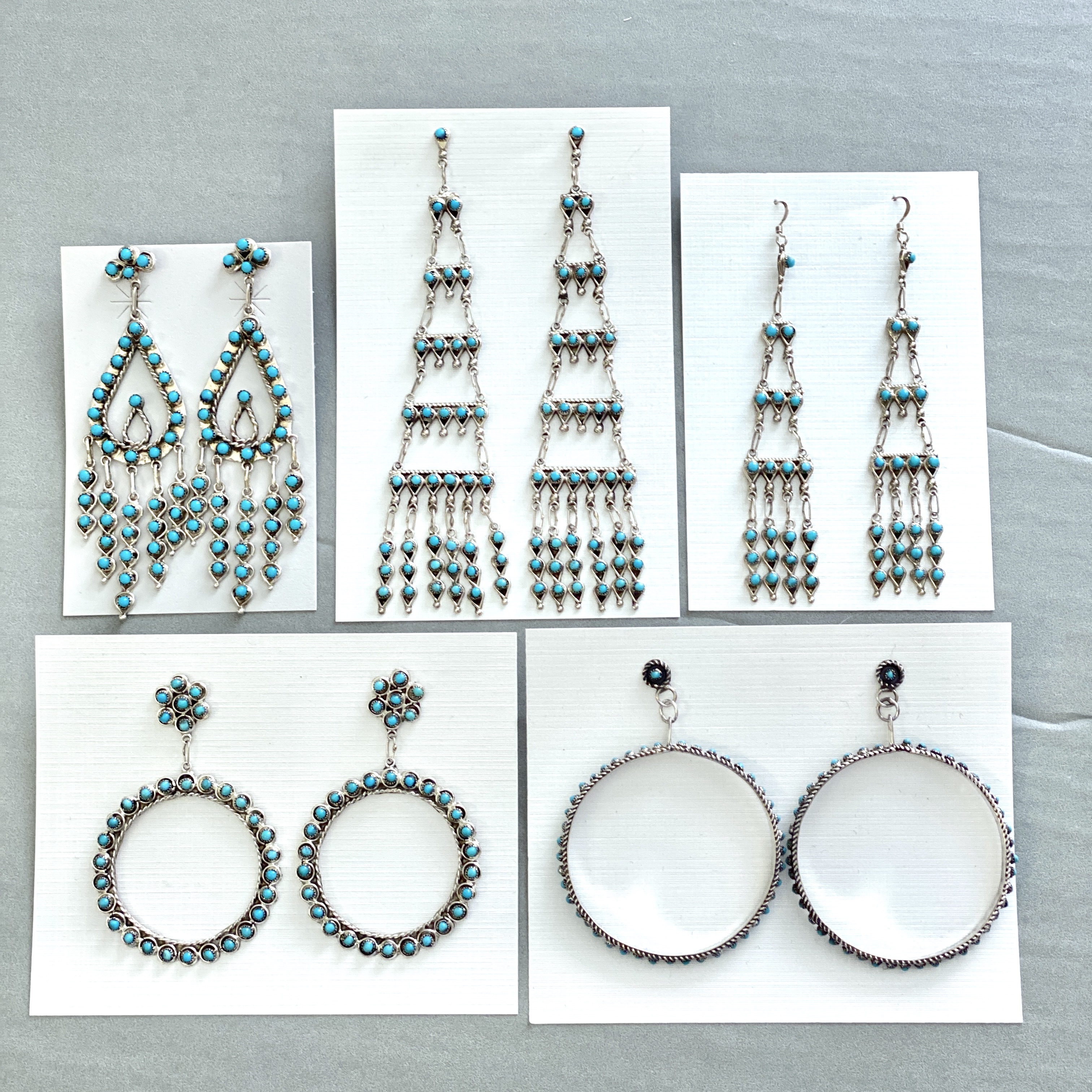 Turquoise petit point earrings