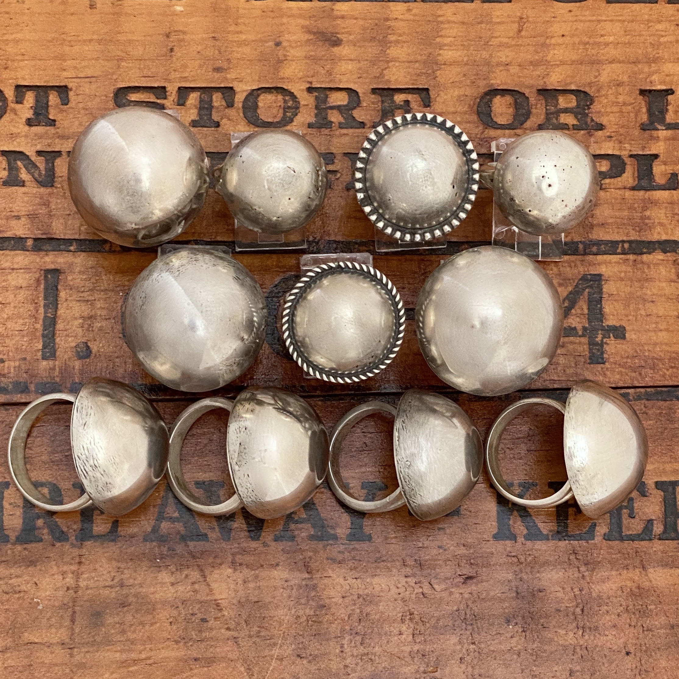 Silver Navajo pearl rings