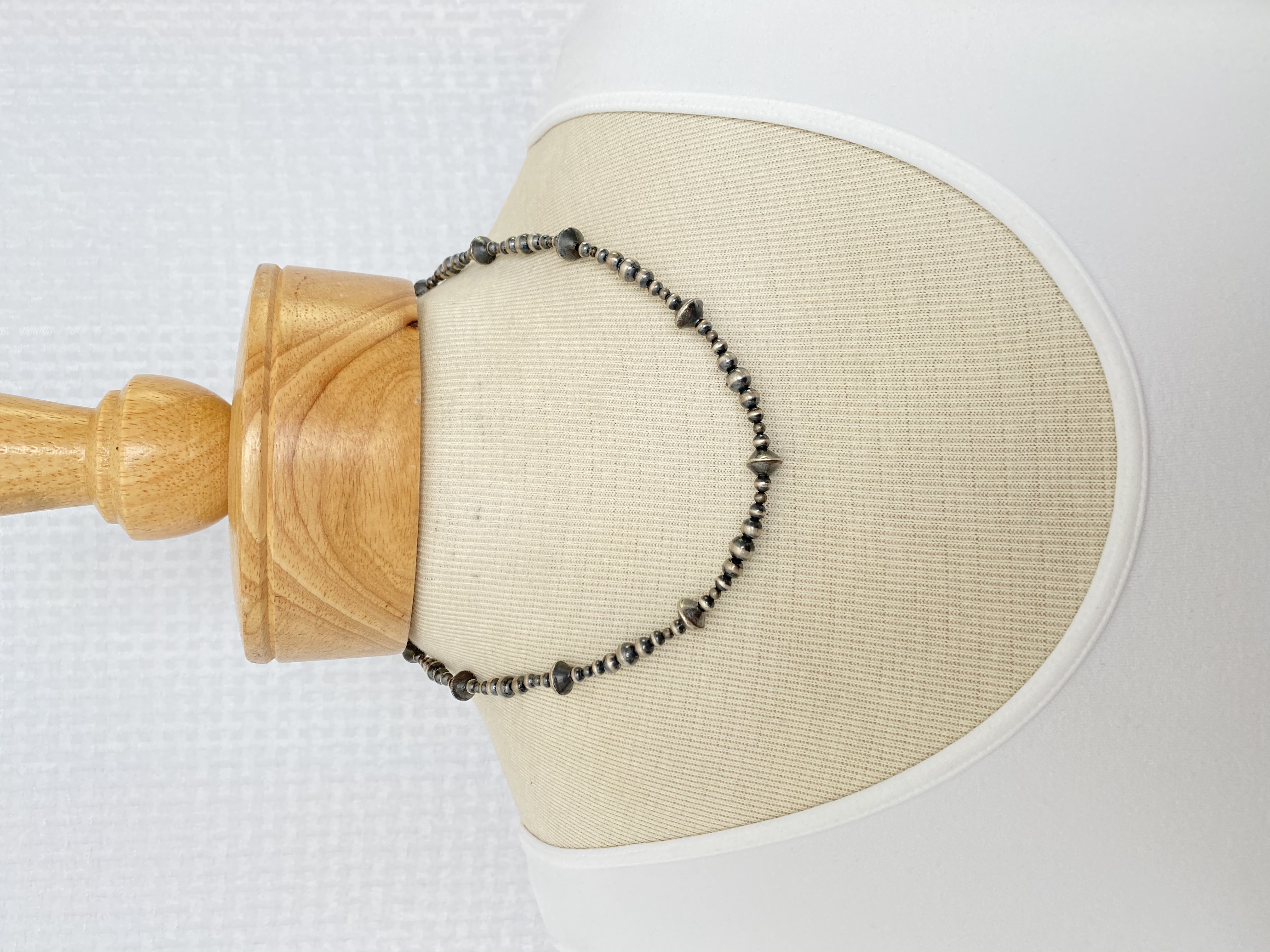 Silver bead necklace
