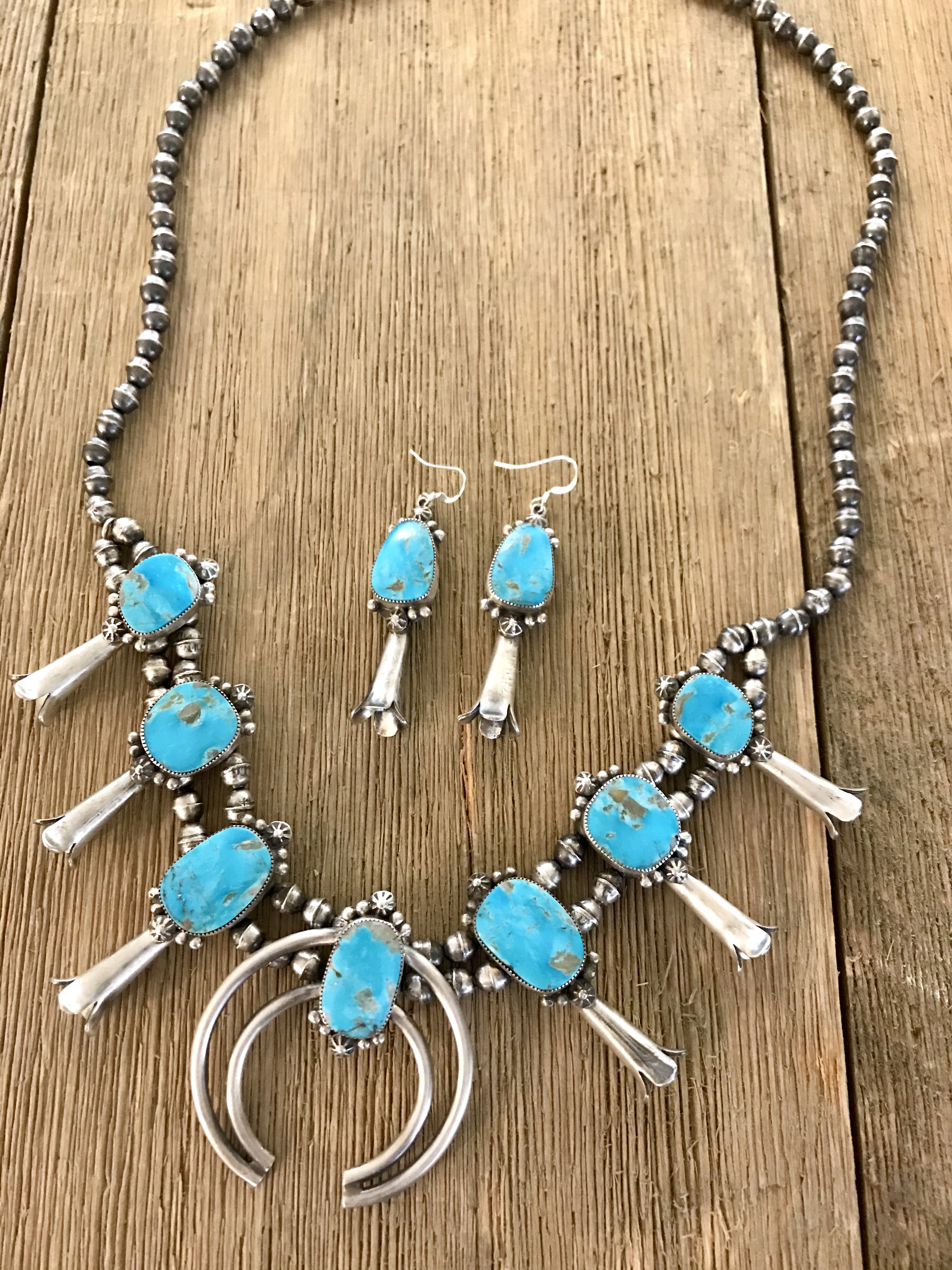 Squash Blossom necklace & earrings