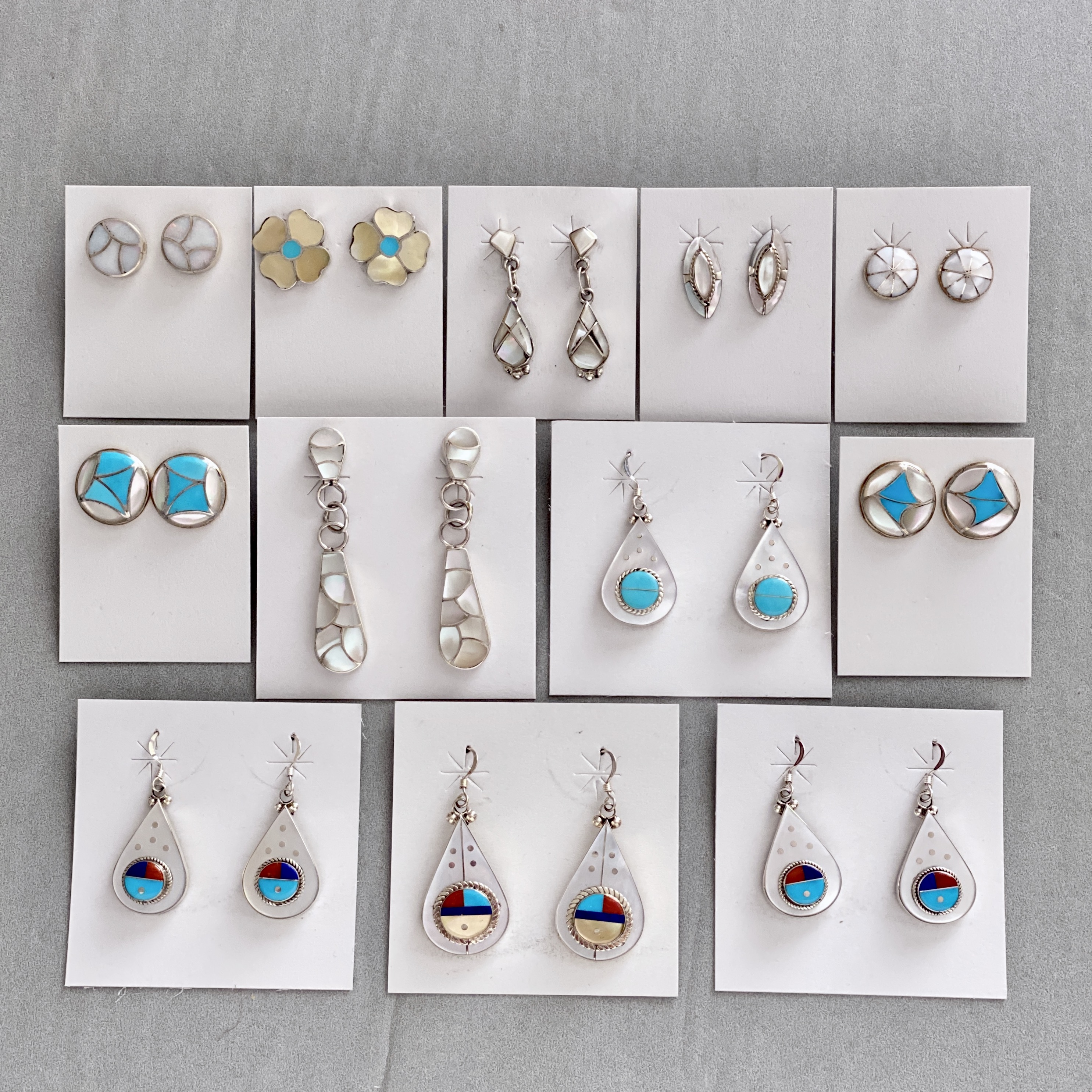 Mother of pearl & turquoise earrings