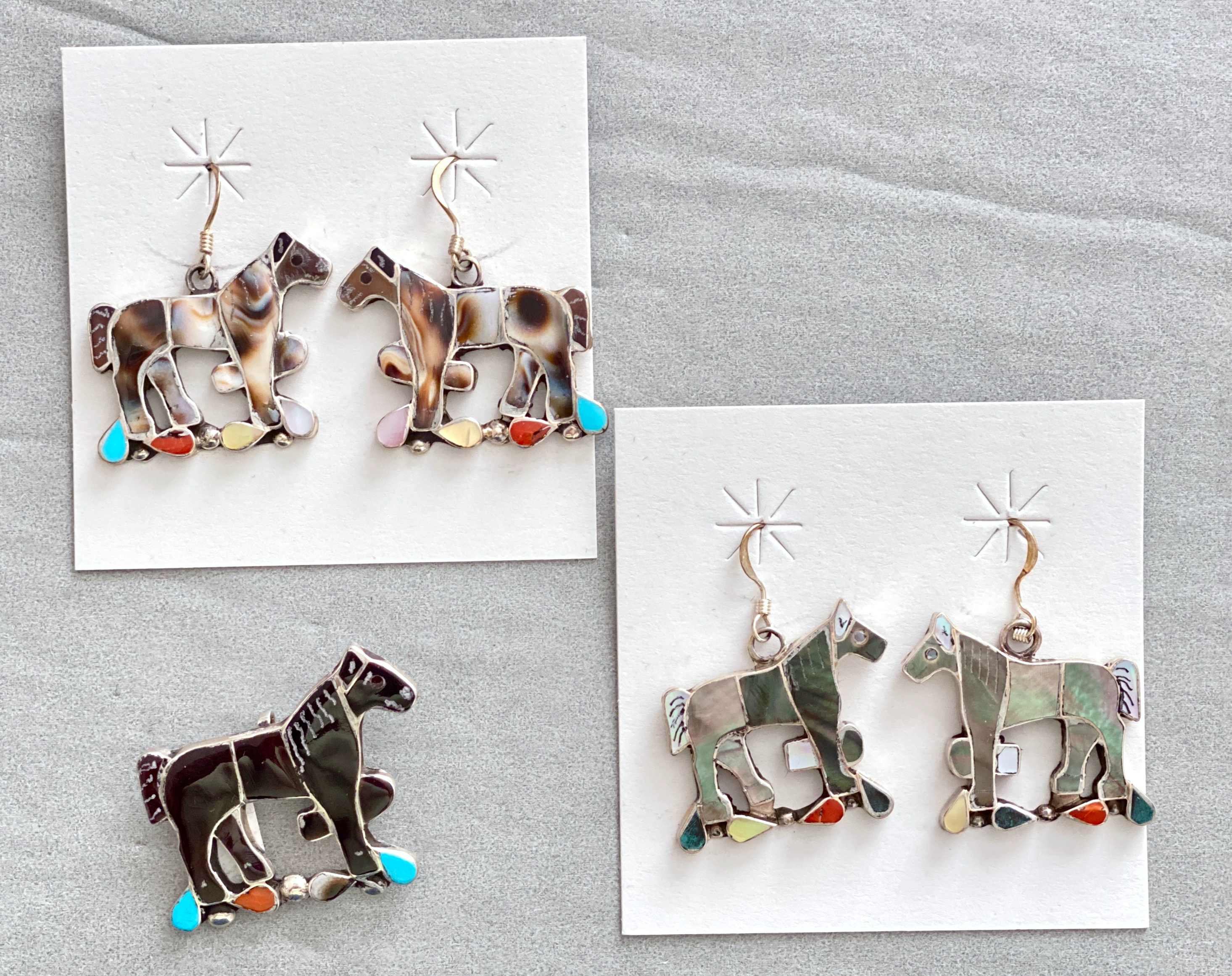 Multistone inlay horses