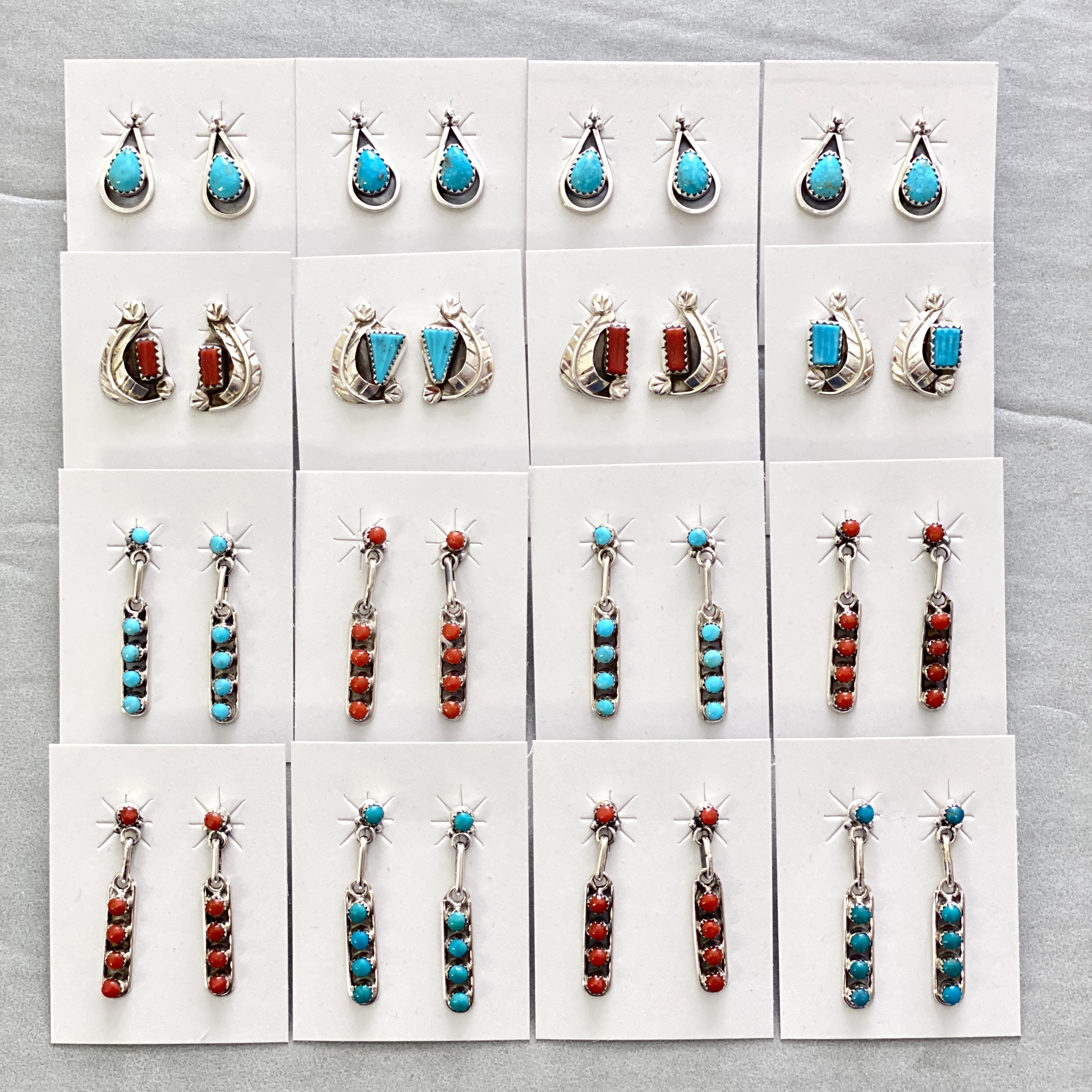 Small turquoise/coral styles