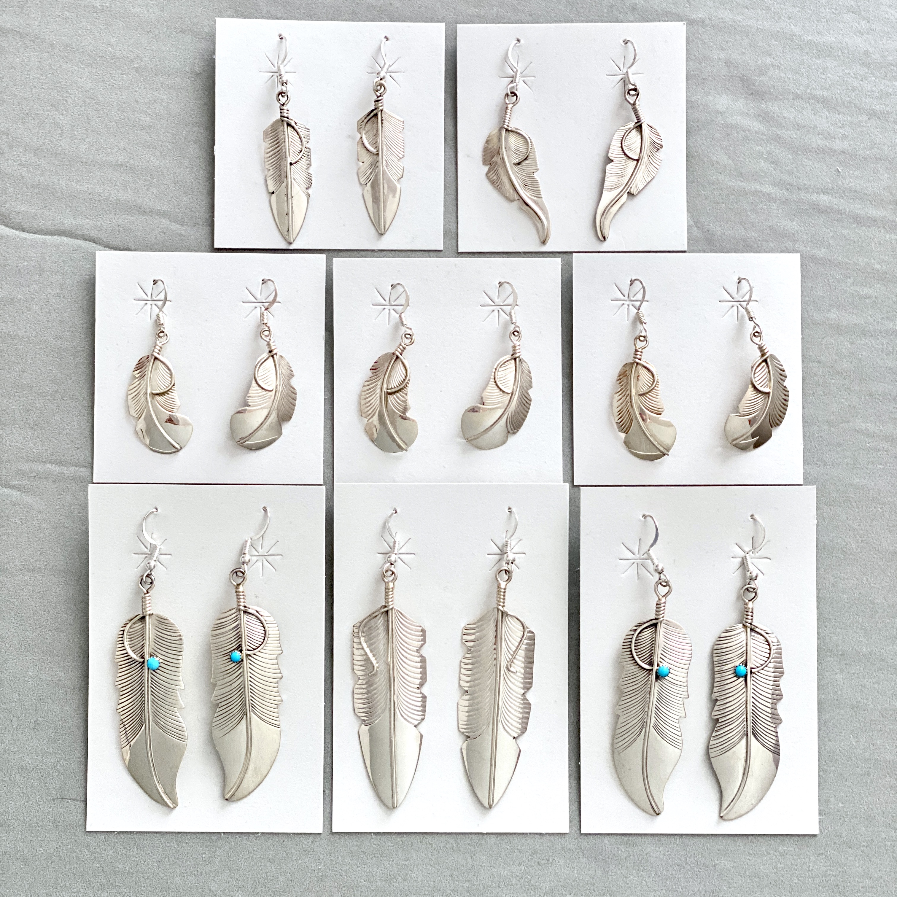 Sterling silver feather earrings