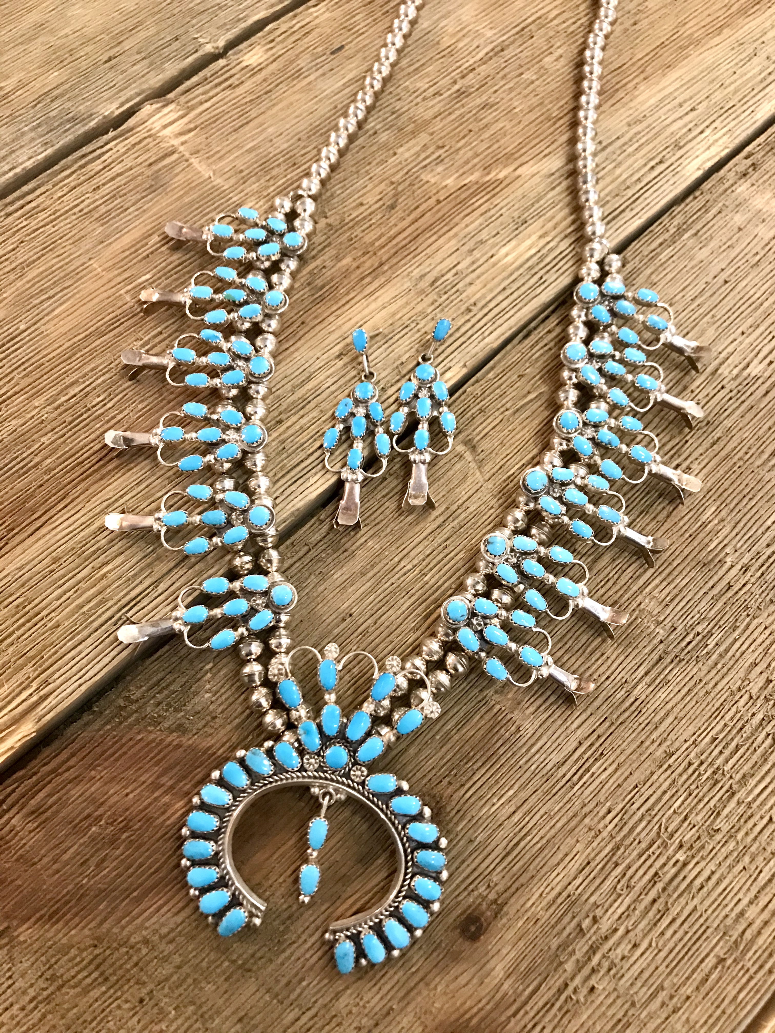 Squash Blossom necklace & earrings