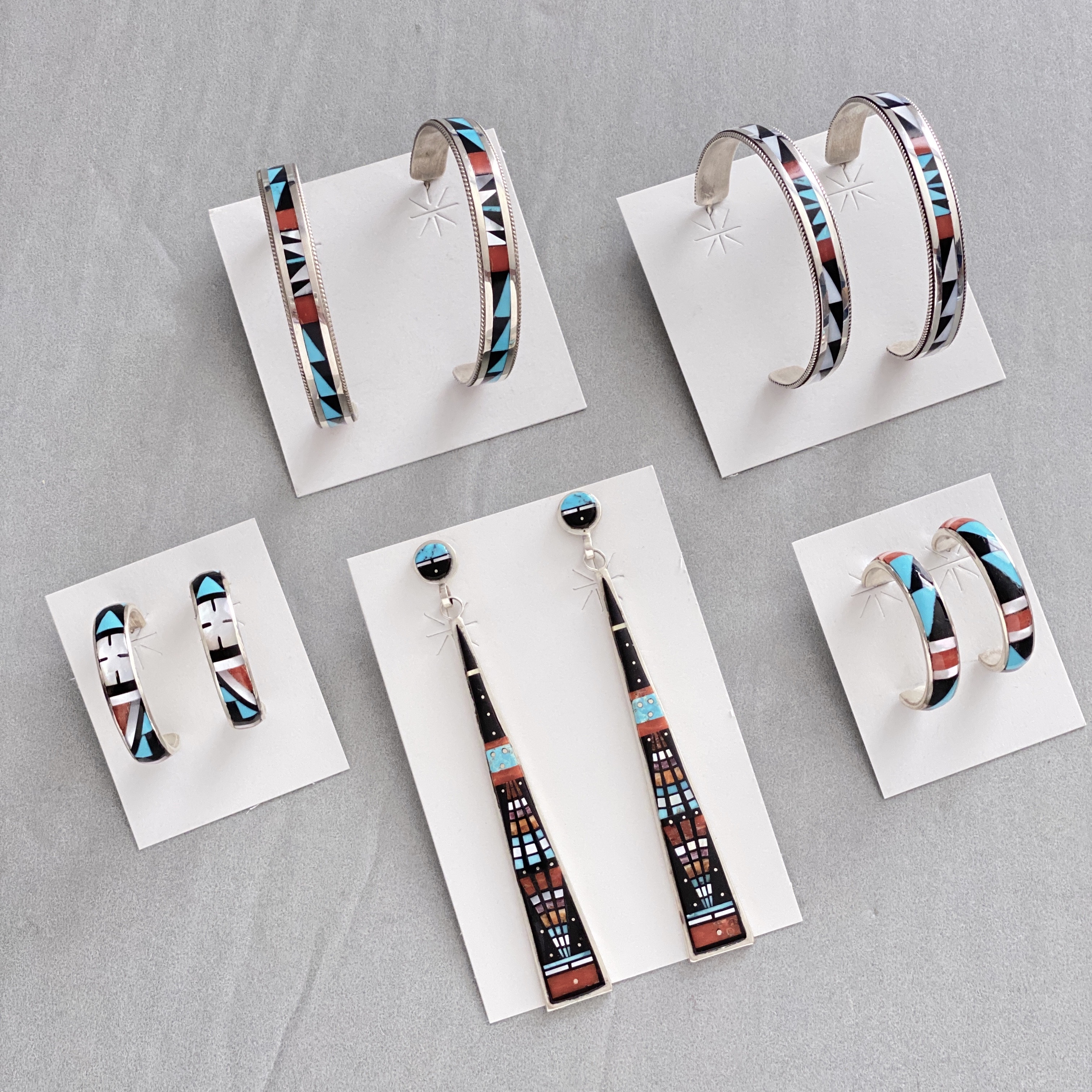 Multicolor inlay earrings