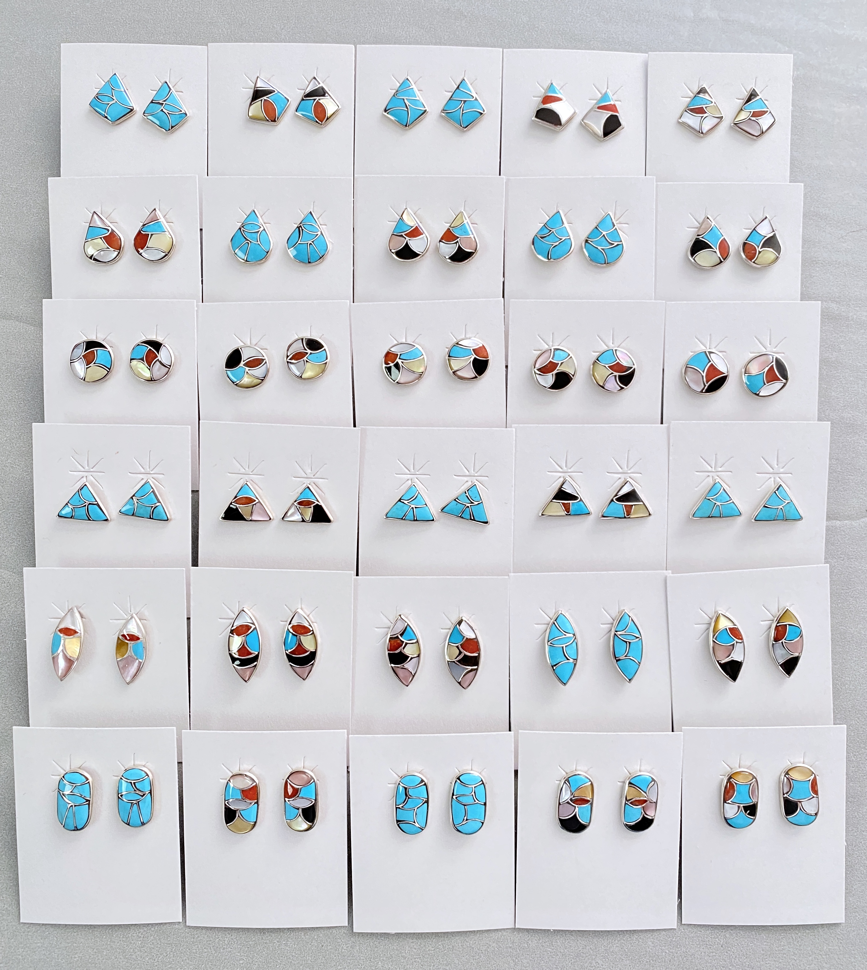 Small assorted inlay earrings