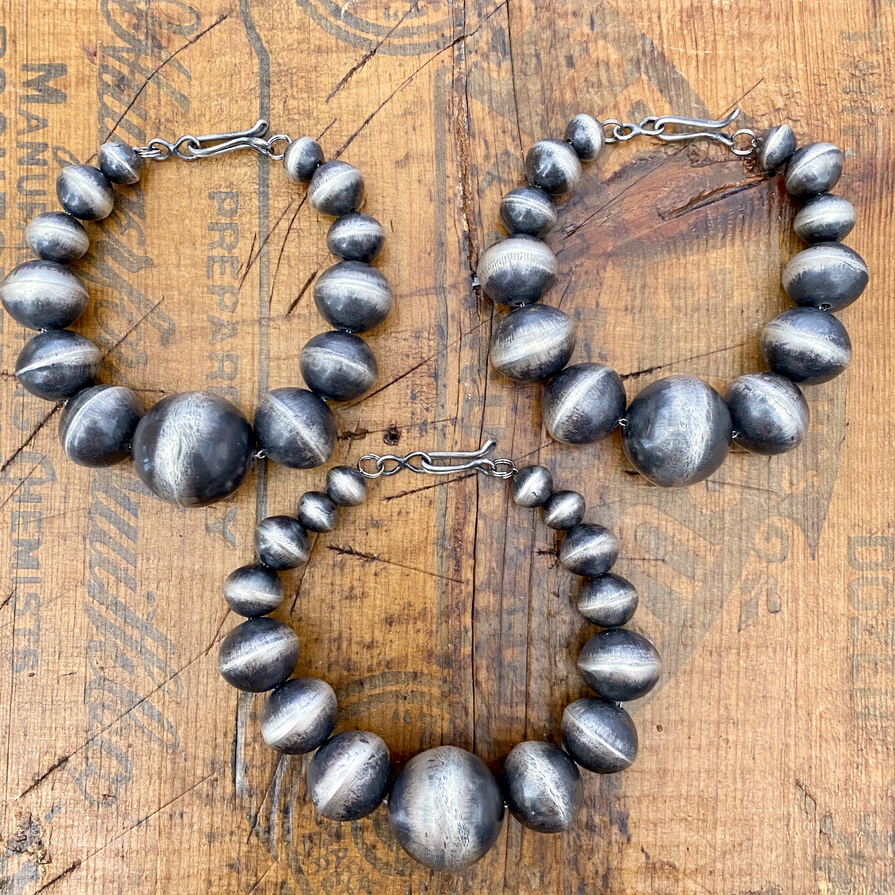 Silver Navajo pearl bracelets