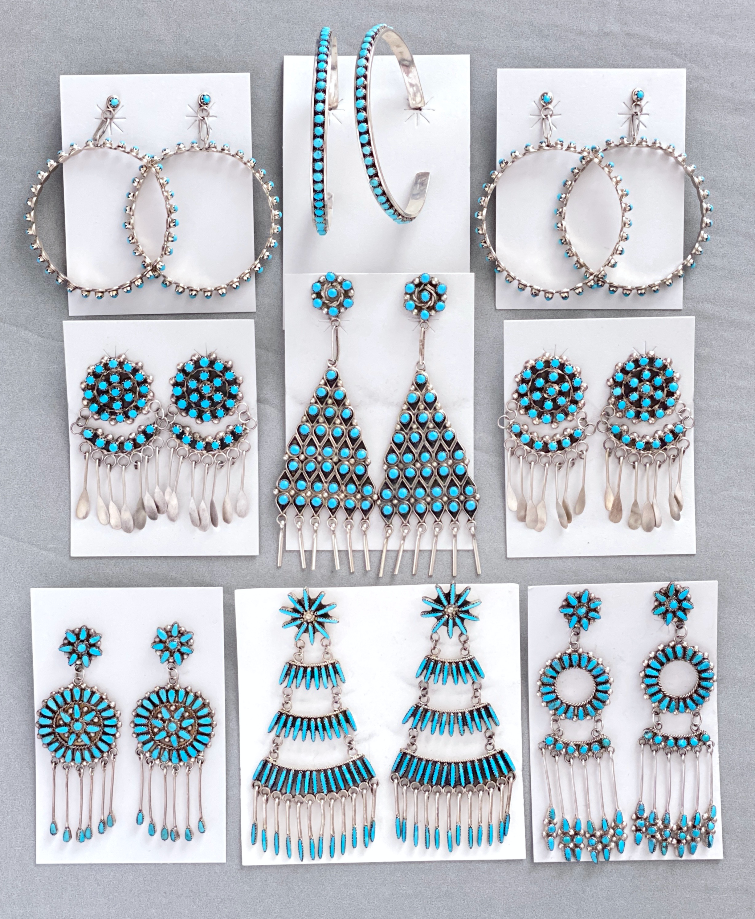 Turquoise petit point dangles