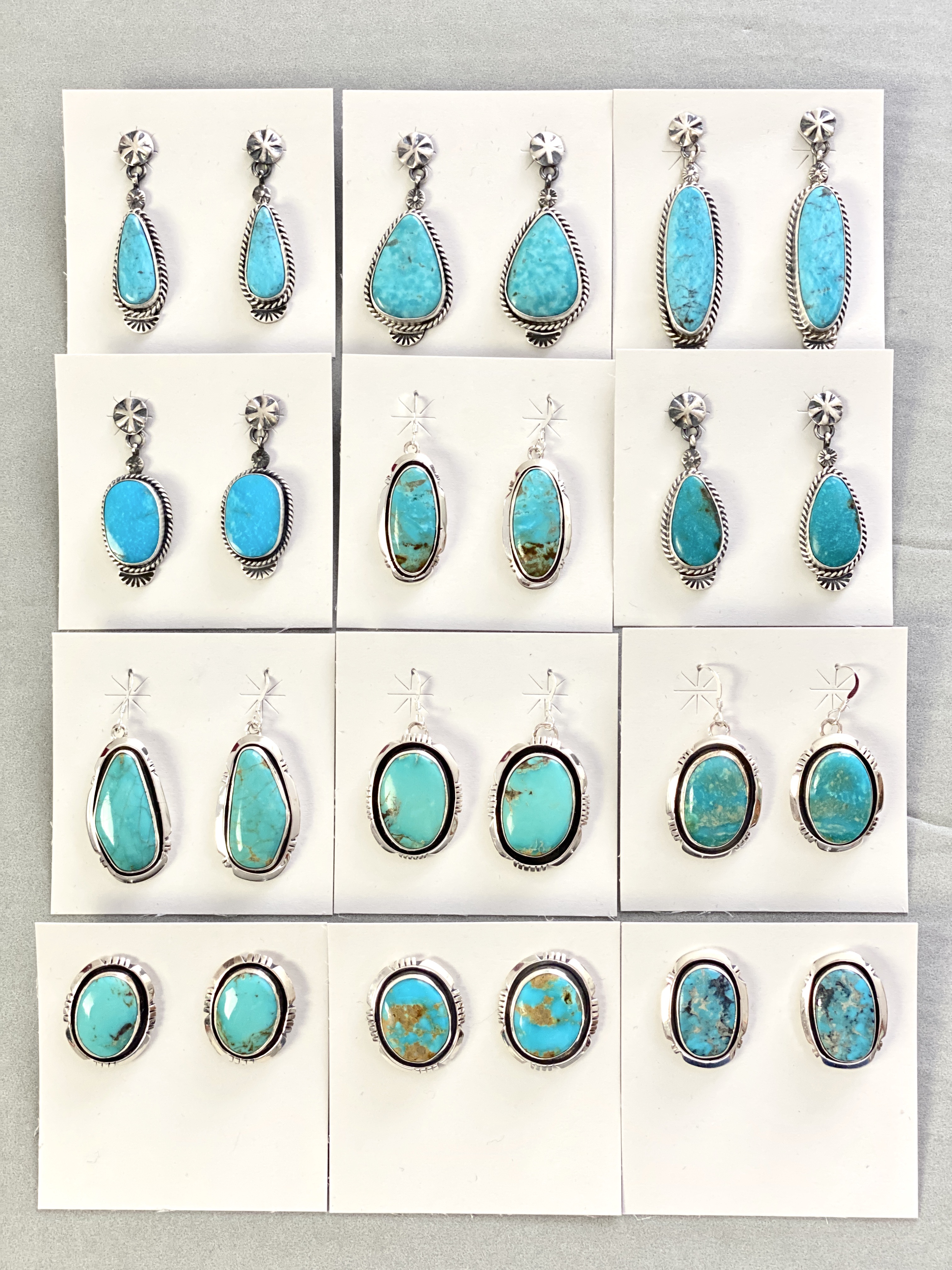 Kingman turq earrings asst
