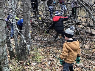 Kids playing in nature.