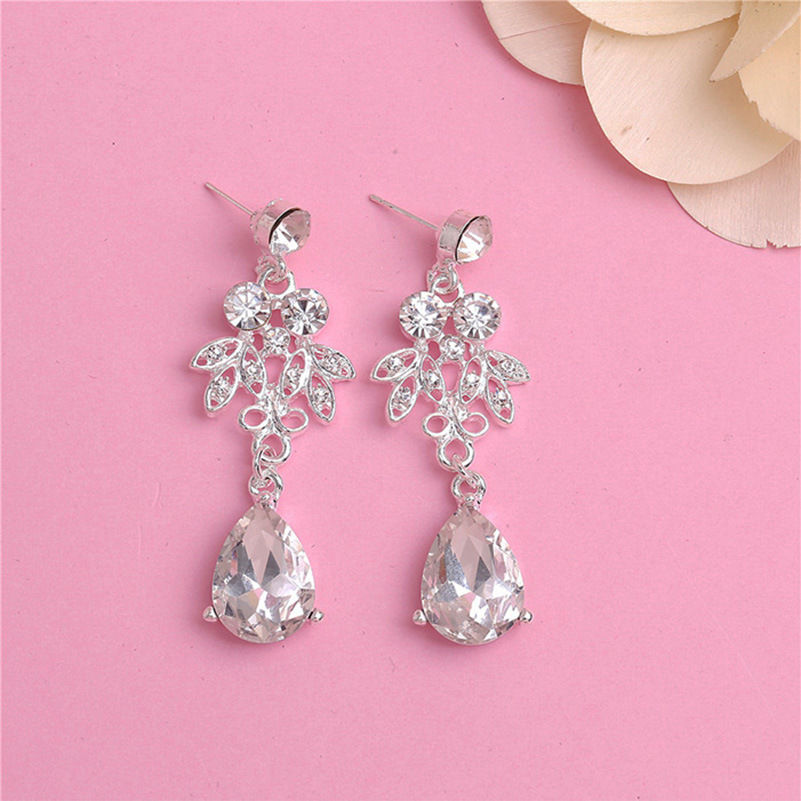 Thumbnail: Beautiful Bride Necklace and Earring Set with Crown