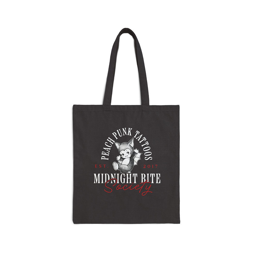 Midnight Bite Cotton Canvas Tote Bag