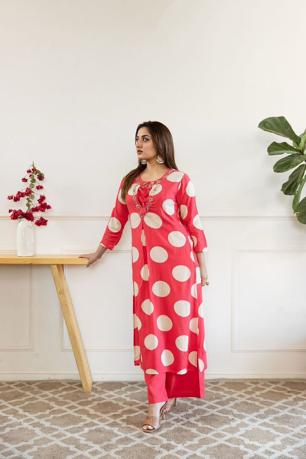Polka Grace A-Line Kurti Set